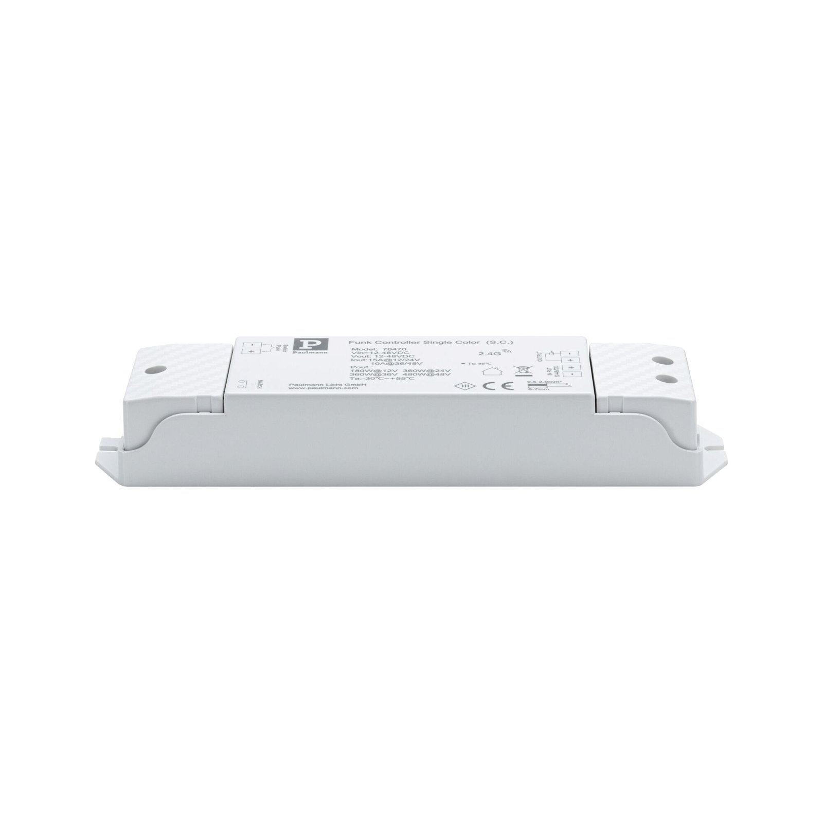 PAULMANN LED-Streifen "Pro Funk Controller Single Color max. 360W 2.4GHz Weiß/Kunststoff", B:4,5cm, weiß, Küche, Lichterketten, Zubehör