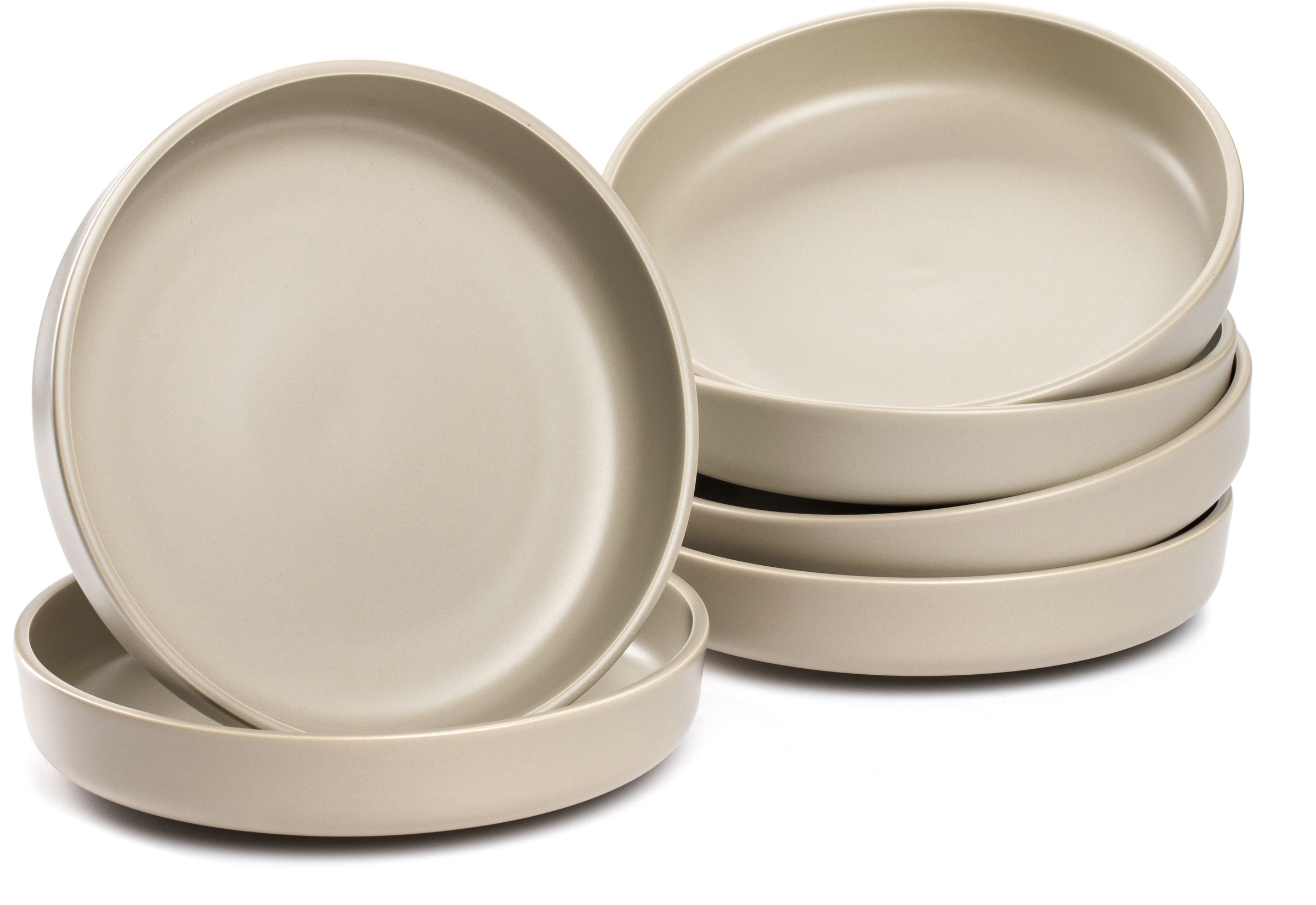 LEONARDO Teller-Set "Suppenteller ROMA, Keramikteller, ca. 20 cm, 6-teilig", 6 Stk., beige, Geschirr-Sets, Geschirr-Set, Service,