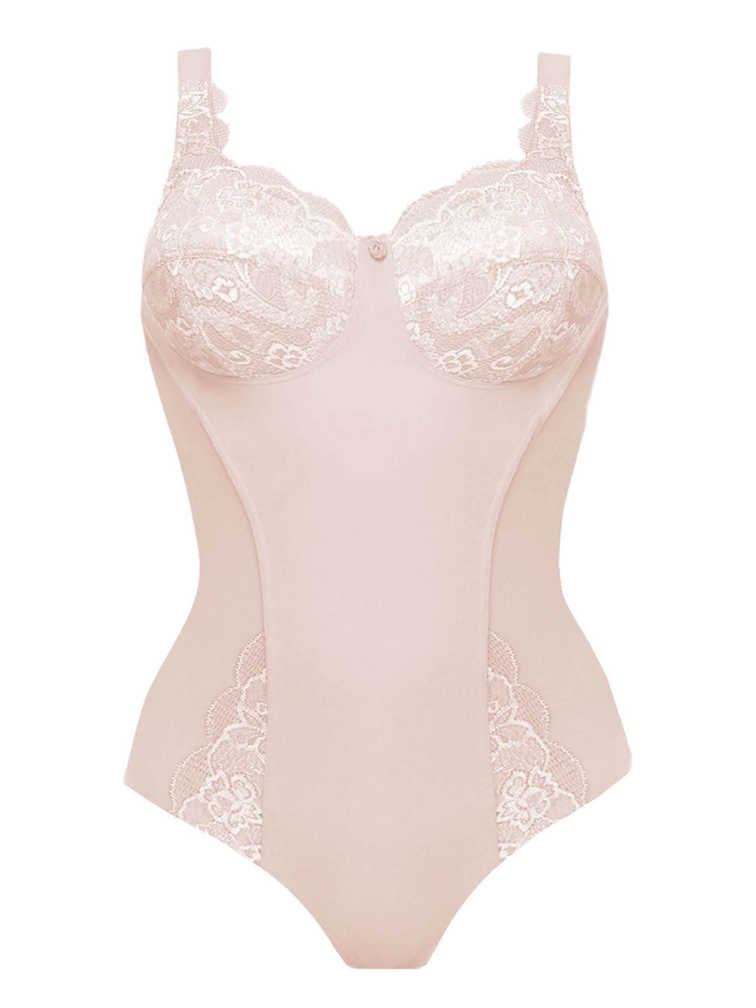 SUSA Damen Body "Body ohne Bügel Latina", Gr. 75, beige, Spitze, Obermaterial: 78% Polyamid PA. 15% Elasthan EL. 7% Baumwolle CO., Bodys
