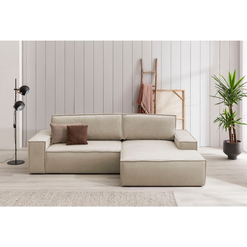 Ecksofa SHERWOOD Schlafsofa, mit Bettkasten, Cord-Bezug