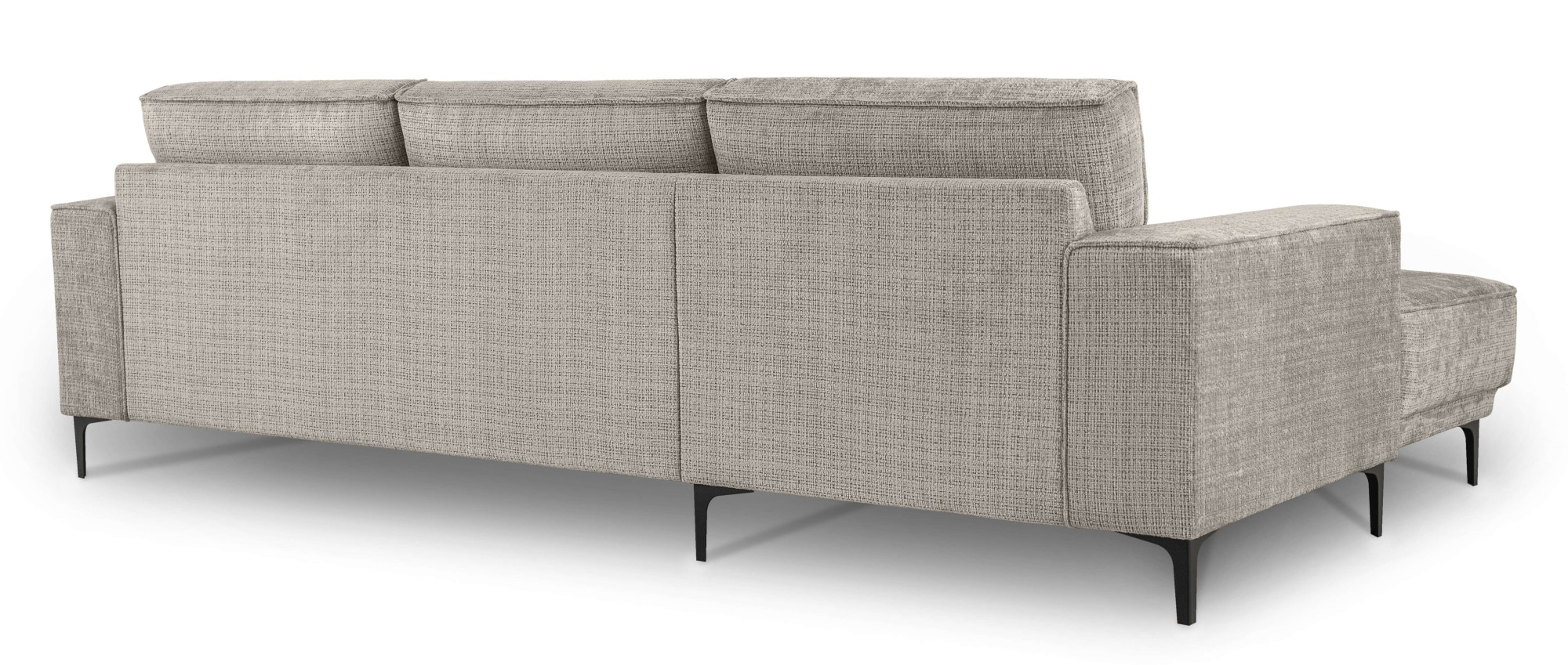 Places of Style Ecksofa »Polsterecke Oland, Struktur, Flachgewebe, Luxus-Microfaser, Boucle«, L-Form, 280 cm, Wellenunterfederung, Skandi-Design, Metallfüße