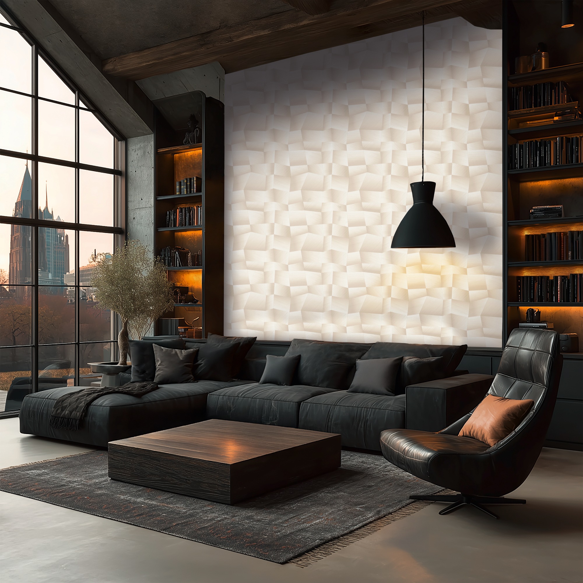 living walls Vliestapete »Vibes & Styles Damian – Refined Dimensions Vliestapete« 3D-Optik leicht strukturiert Geometrisches 3D-Design mit markanter Struktur und edlem Glanzeffekt