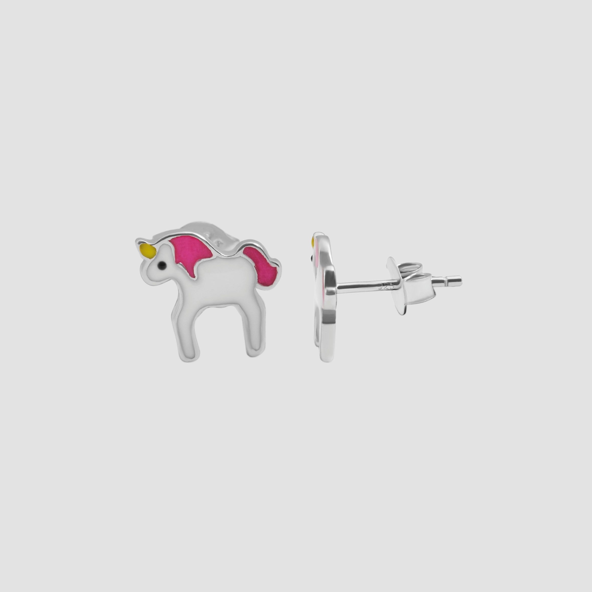 Adelia´s Paar Ohrhänger »Mädchen Ohrringe – Ohrstecker Einhorn aus 925 Silber mit Emaille« Zum Verschenken an Menschen, die Ihnen am Herzen liegen