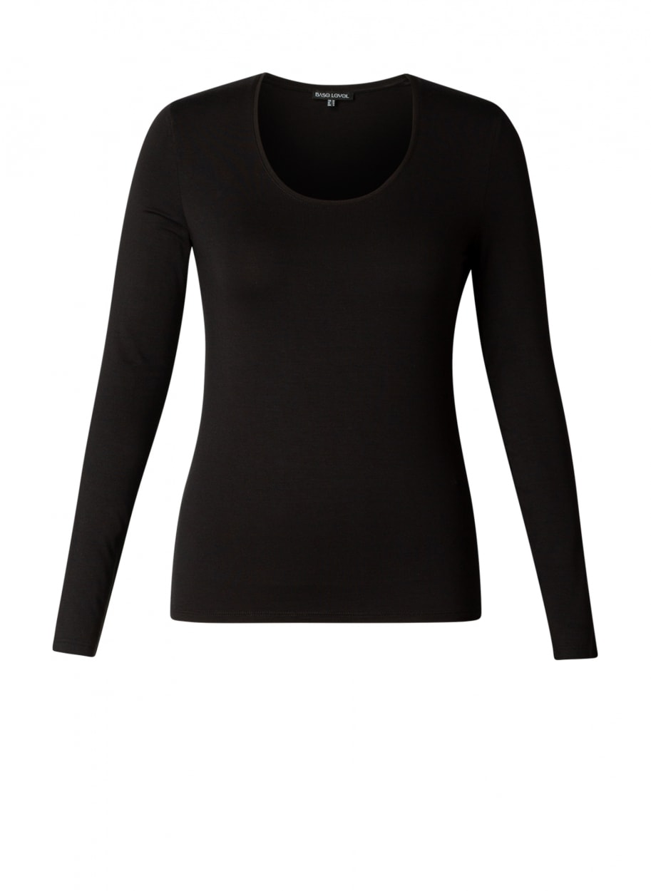 Base Level Curvy Langarmshirt mit Rundhalsausschnitt
