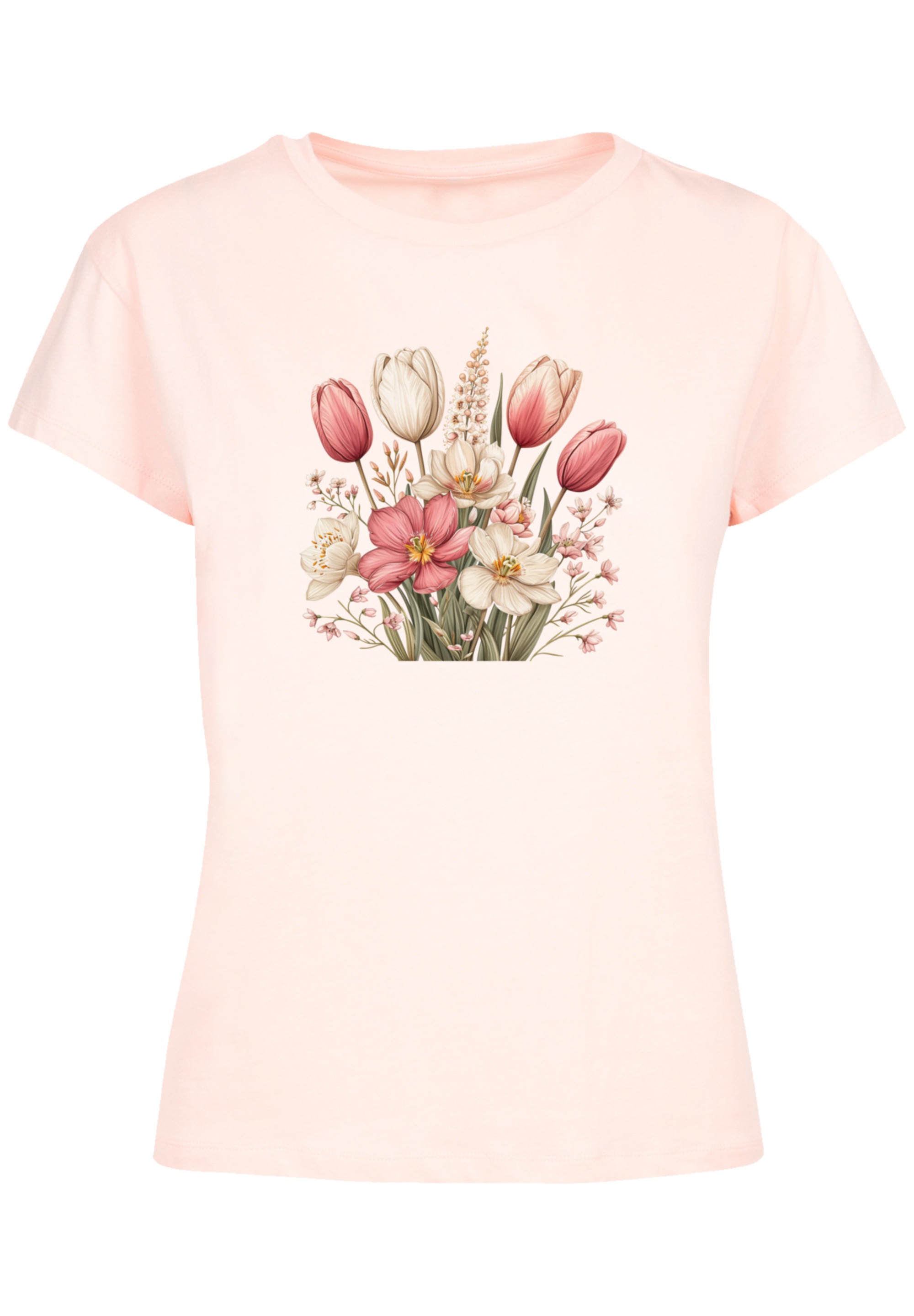 F4NT4STIC T-Shirt »Rosa weißer Frühlingsblumenstrauß«, Premium Qualität