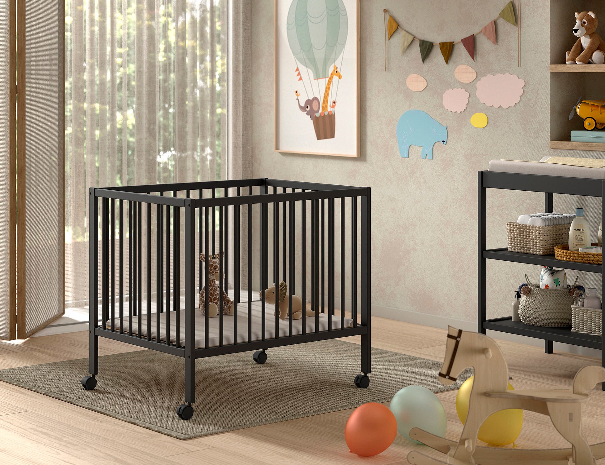 Vipack Laufgitter »Dino auf Rollen mit 2 Bremsen, universell einsetzbar, Made in Europe« bis 15 kg hochwertig verarbeitet, Buche massiv, verschiedene Farben erhältlich