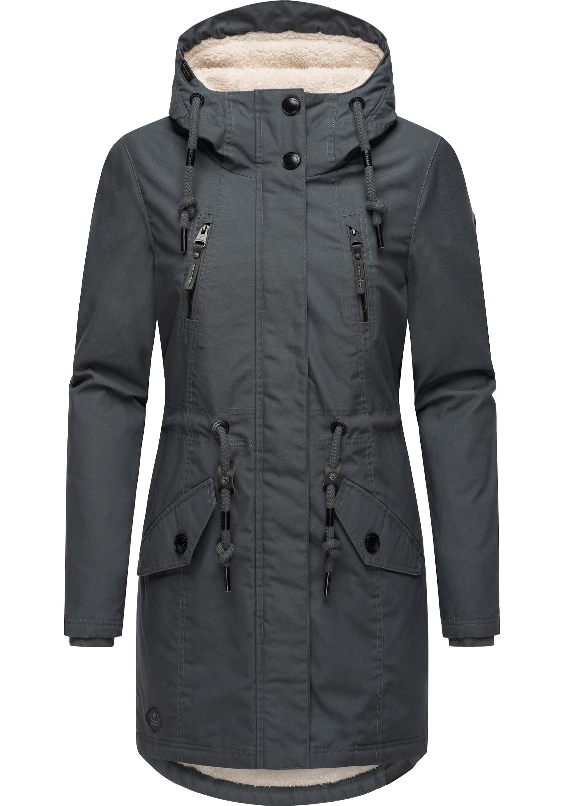 Ragwear Wintermantel »Elsie«, stylischer Winterparka mit Kapuze und Teddyfleece