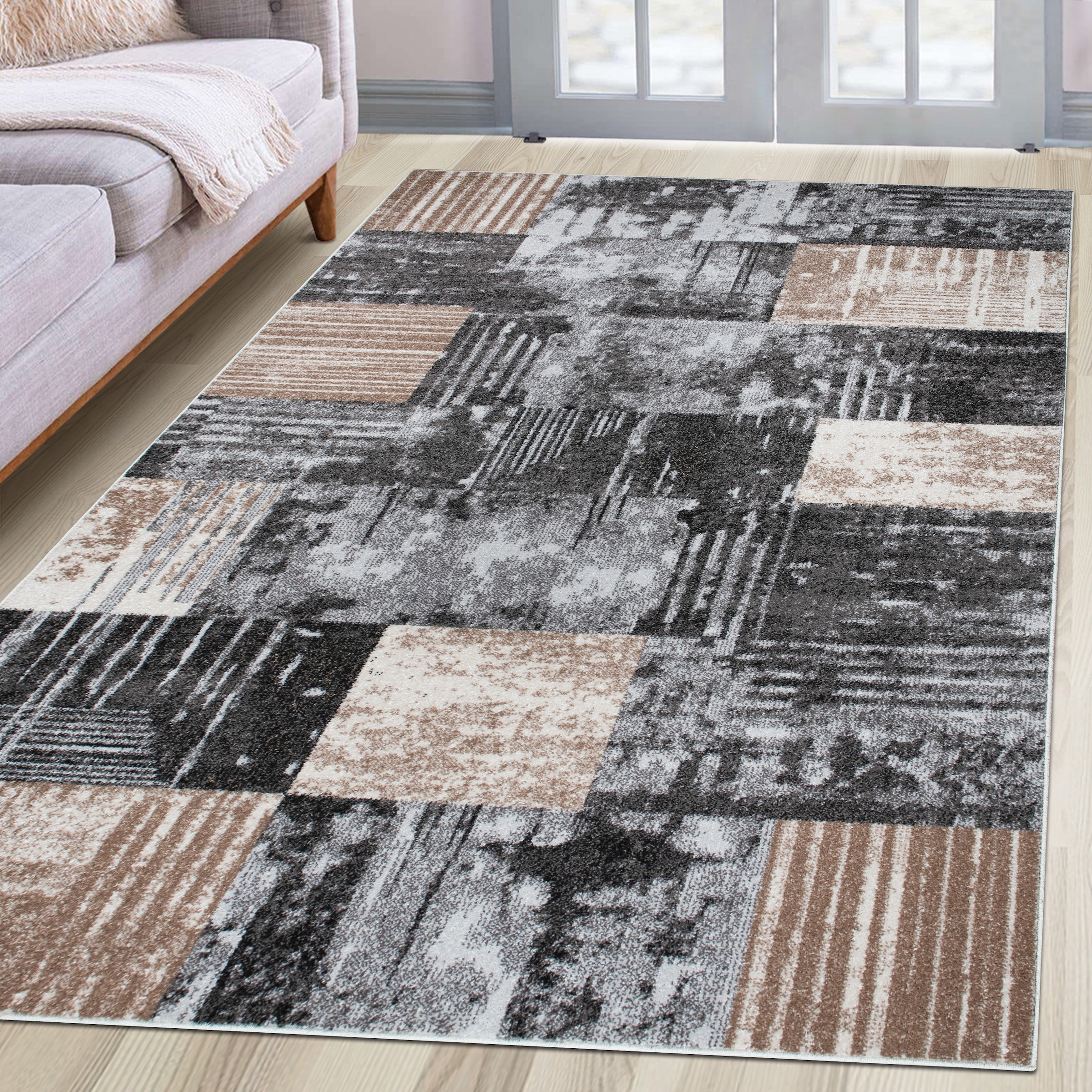 OTTO home Teppich "Lunari, Vintage-Karo Design" rechteckig 9 mm Höhe modern günstig online kaufen