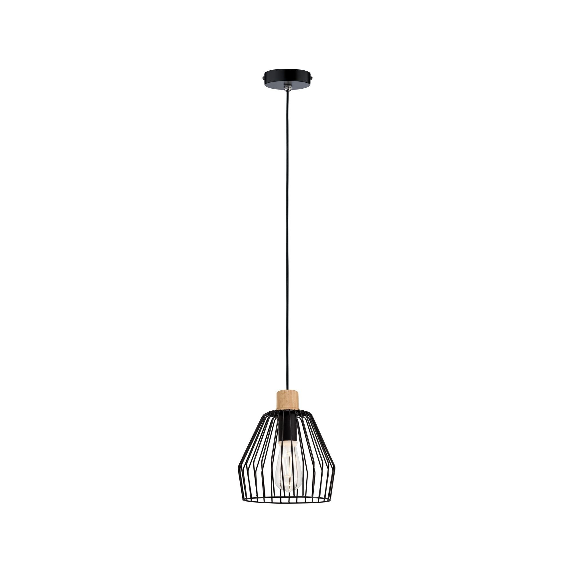 Paulmann LED Pendelleuchte Cameo Holz/Schwarz max. 20W E27, E27, 1 St.
