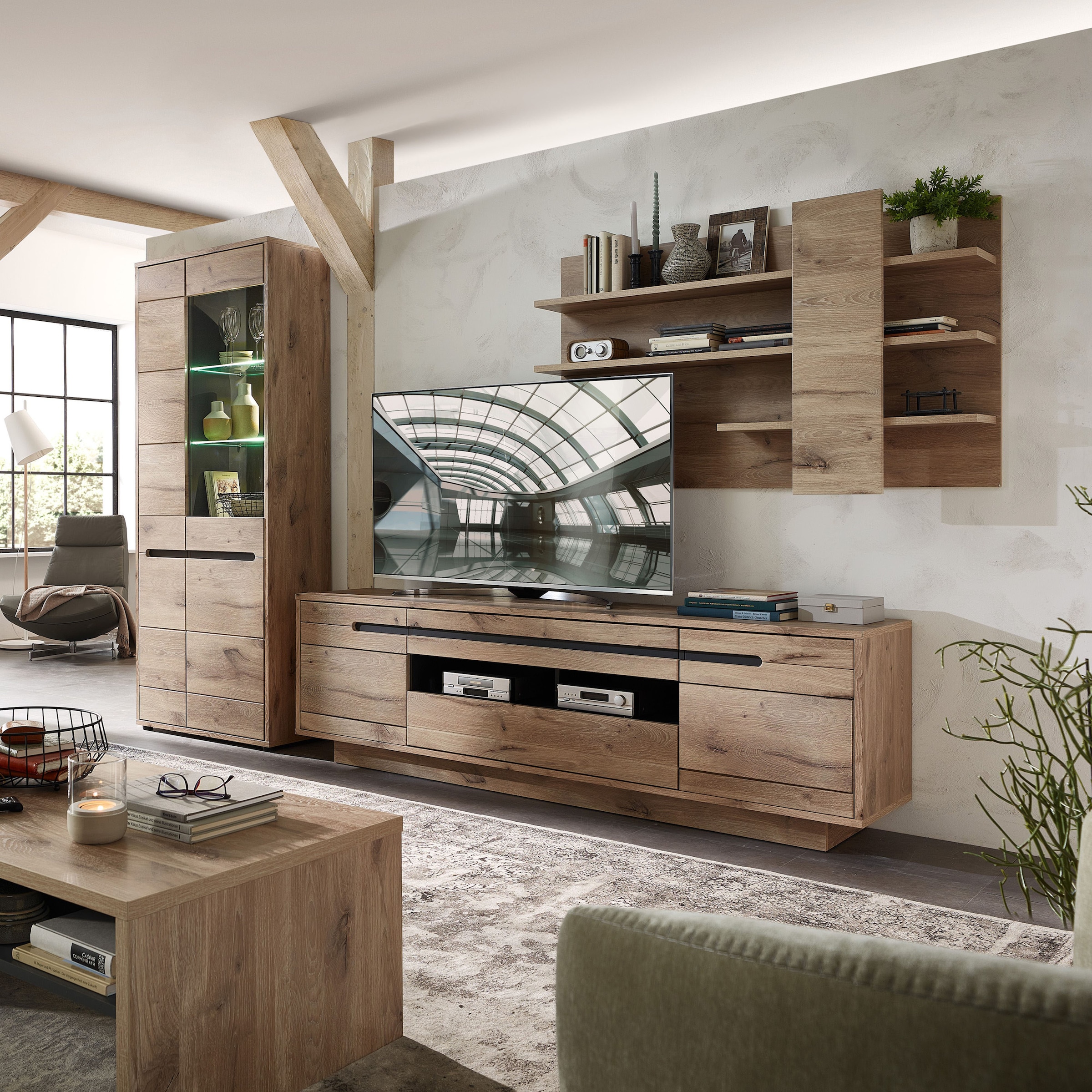 Innostyle Wohnwand »BELLANO«, (Komplett-Set, 3 St.), inkl. LED-Beleuchtung