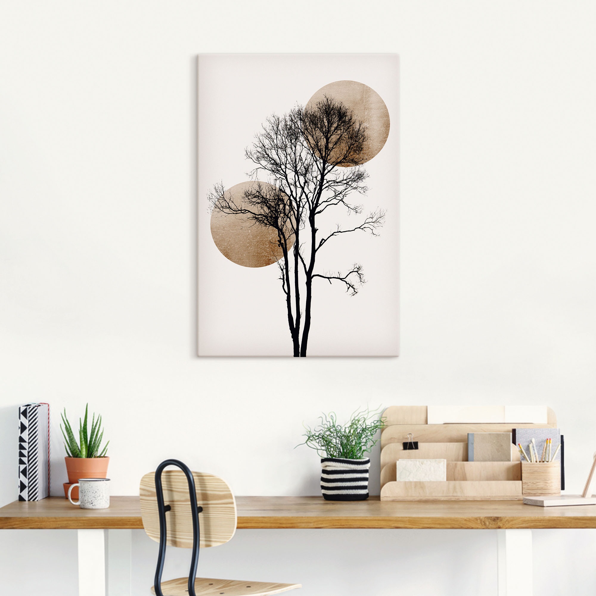 Artland Wandbild "Sonne und Mond versteckt" Baumbilder 1 Stk. tlg. als Alub günstig online kaufen