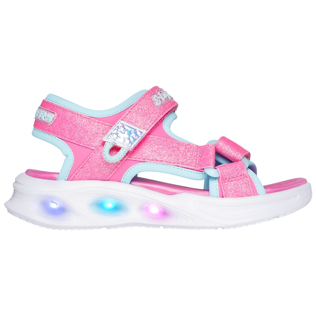 Skechers Kids Sandale »SOLA GLOW SANDAL«, Sommerschuh, Klettschuh, Sandalette, mit Glitzer und Blinkfunktion