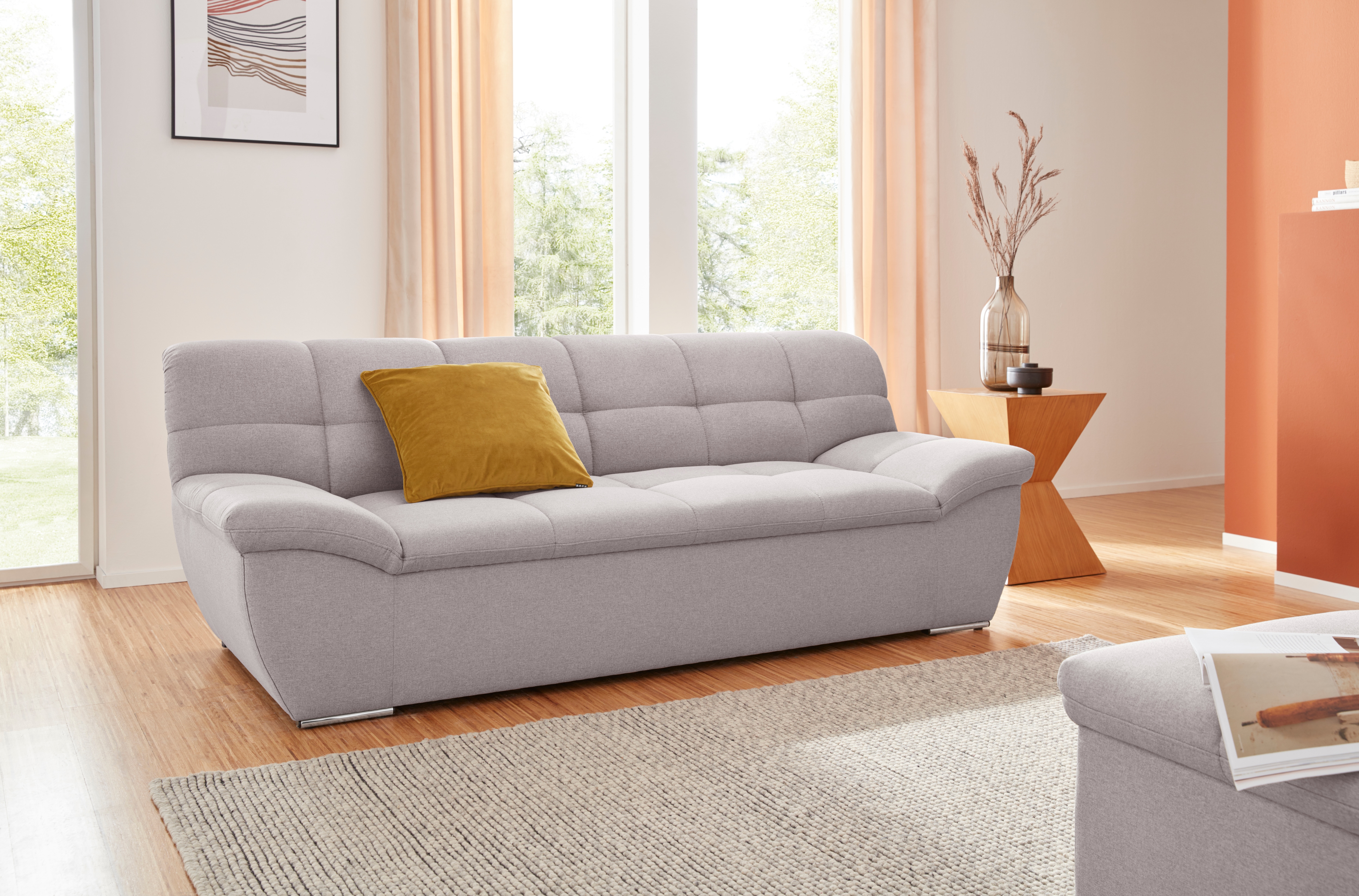 DOMO collection 2-Sitzer "Lagoa, moderne Sitzheftung, bequem & komfortabel, Breite 211cm" frei im Raum stellbar, in großer Farbauswahl