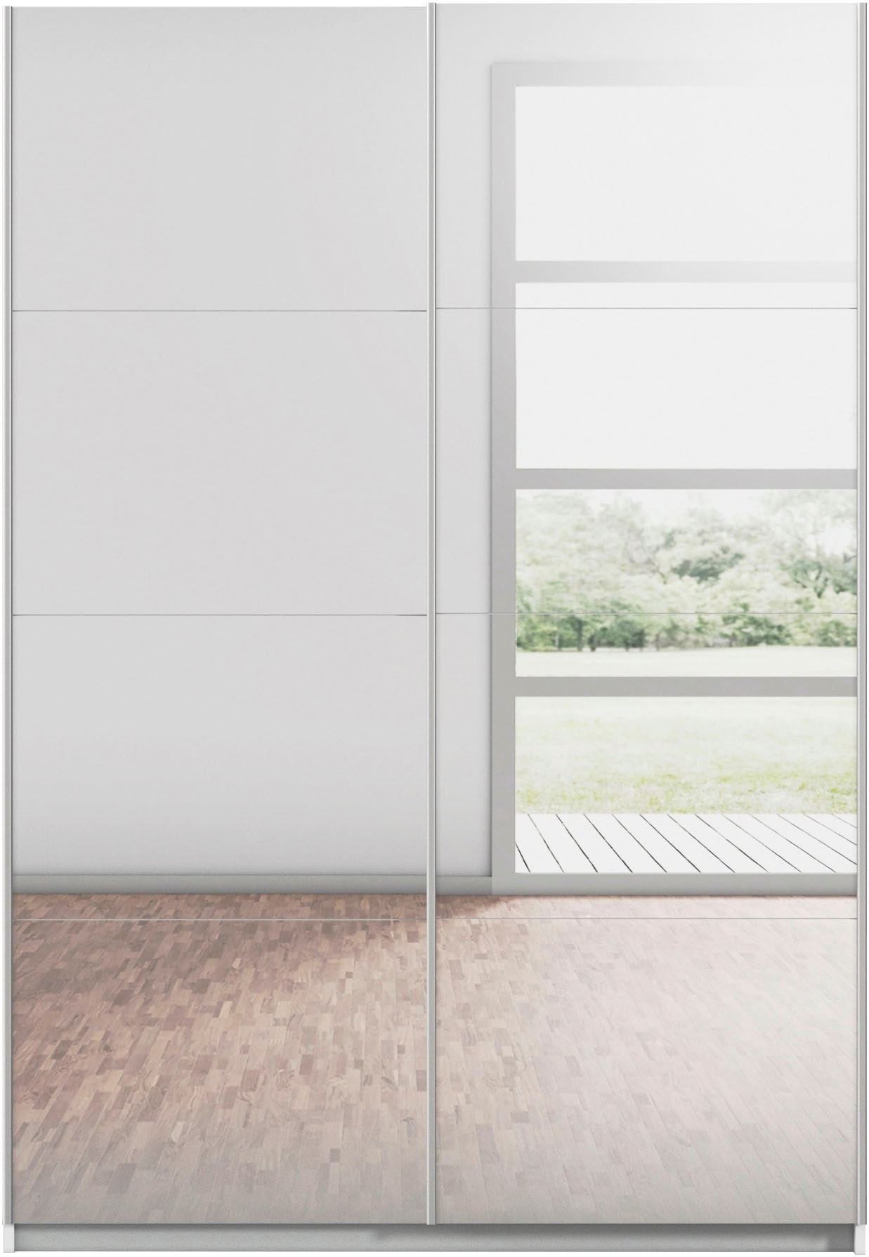 rauch Schwebetürenschrank »Kleiderschrank Schrank Kinderzimmer Topseller OTTOs CHOICE SUBITO« Garderobe Vollspiegel Breiten 136 & 181 Höhe 197 cm - MADE IN GERMANY