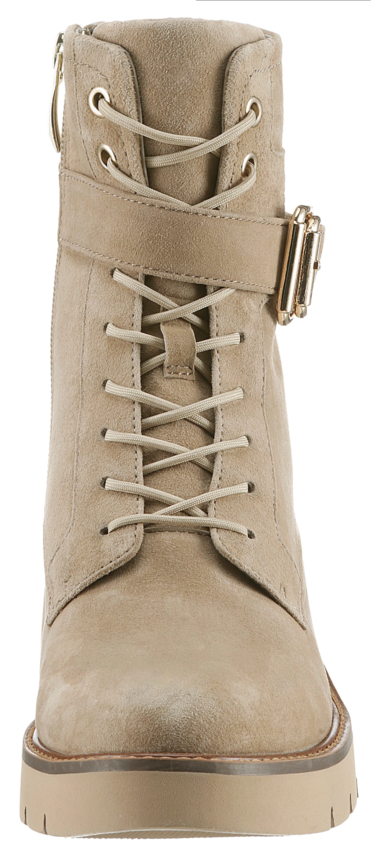 Tamaris Schnürstiefelette, Blockabsatz, Schnürboots mit modischer Zierschnalle
