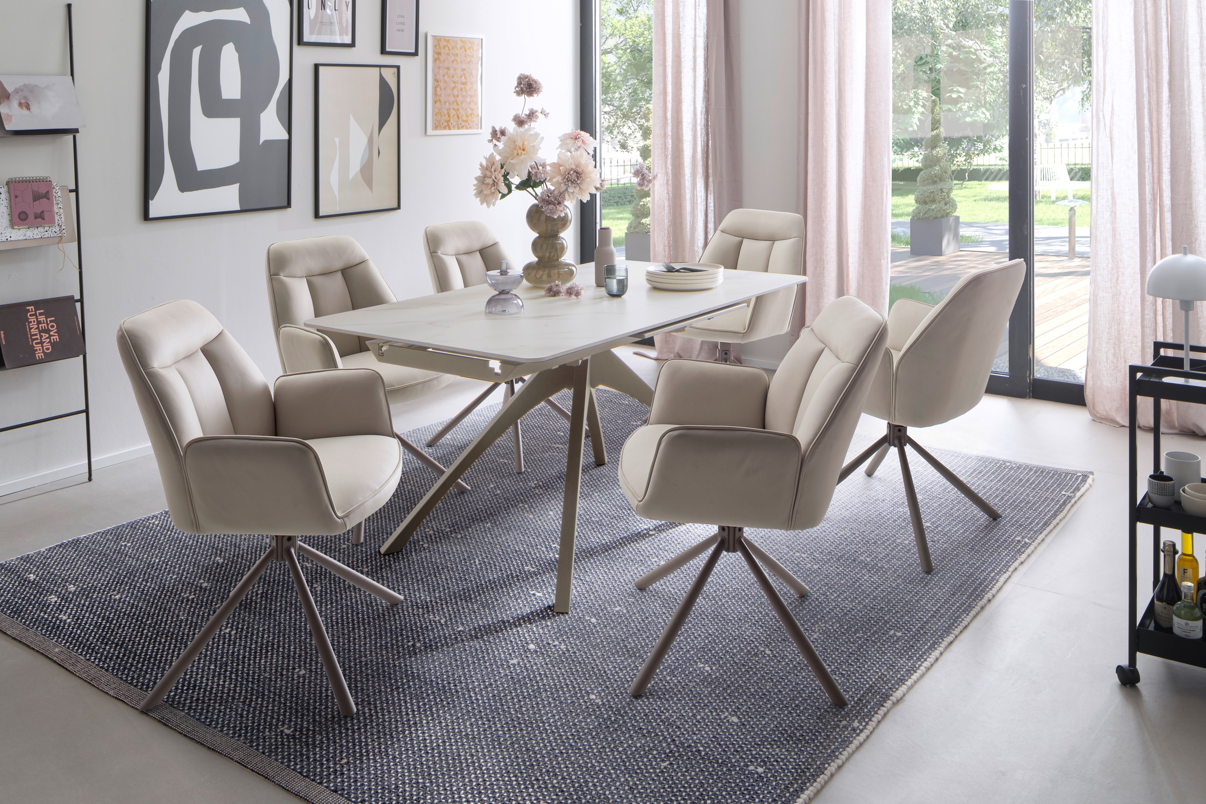 MCA furniture Esstisch "CERRITO Auszugtisch 160-220 cm - marmoriert" 1 Stk. günstig online kaufen