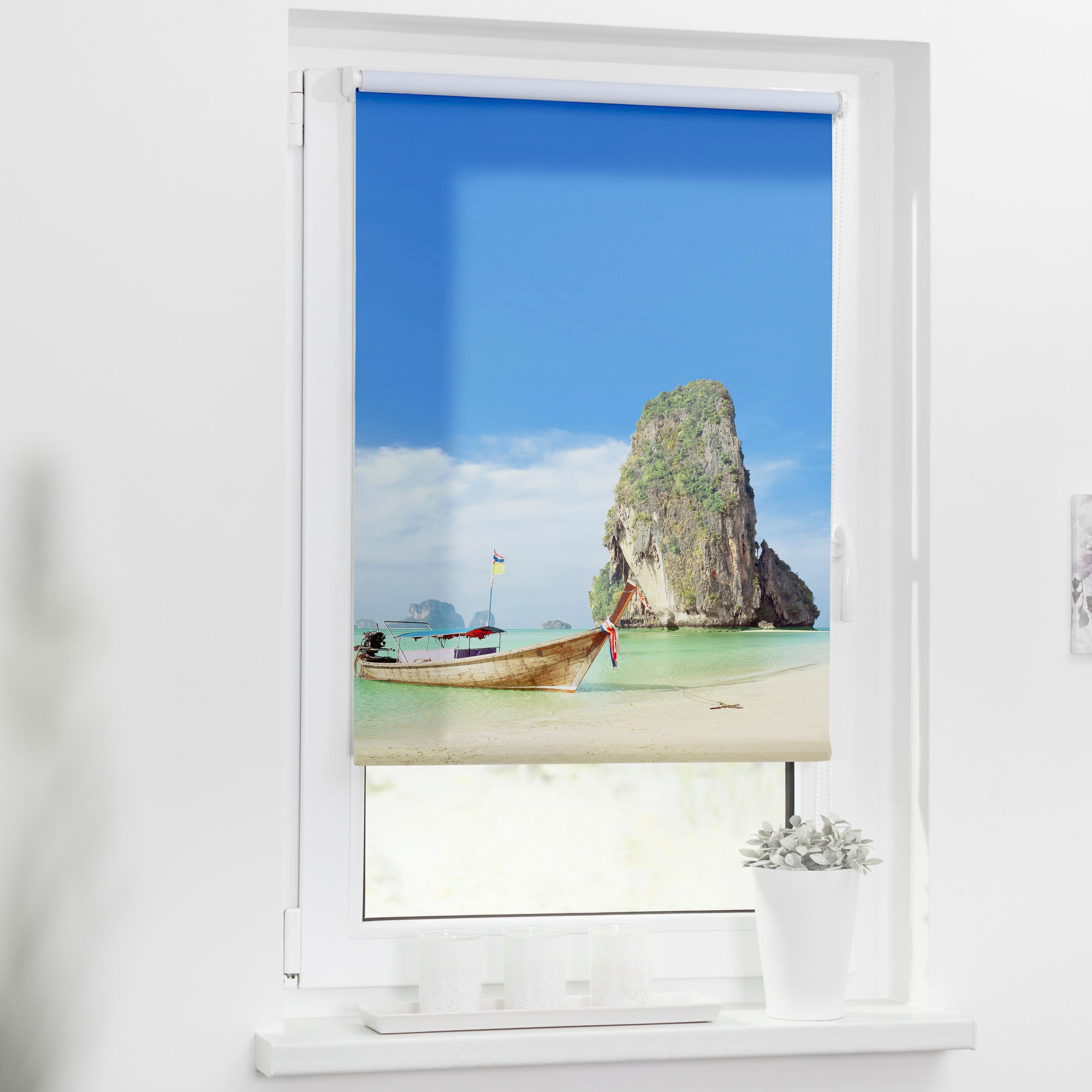 LICHTBLICK ORIGINAL Seitenzugrollo »Rollo Klemmfix, ohne Bohren, blickdicht, Thailand - Bunt« blickdicht Blendschutz | Sichtschutz freihängend