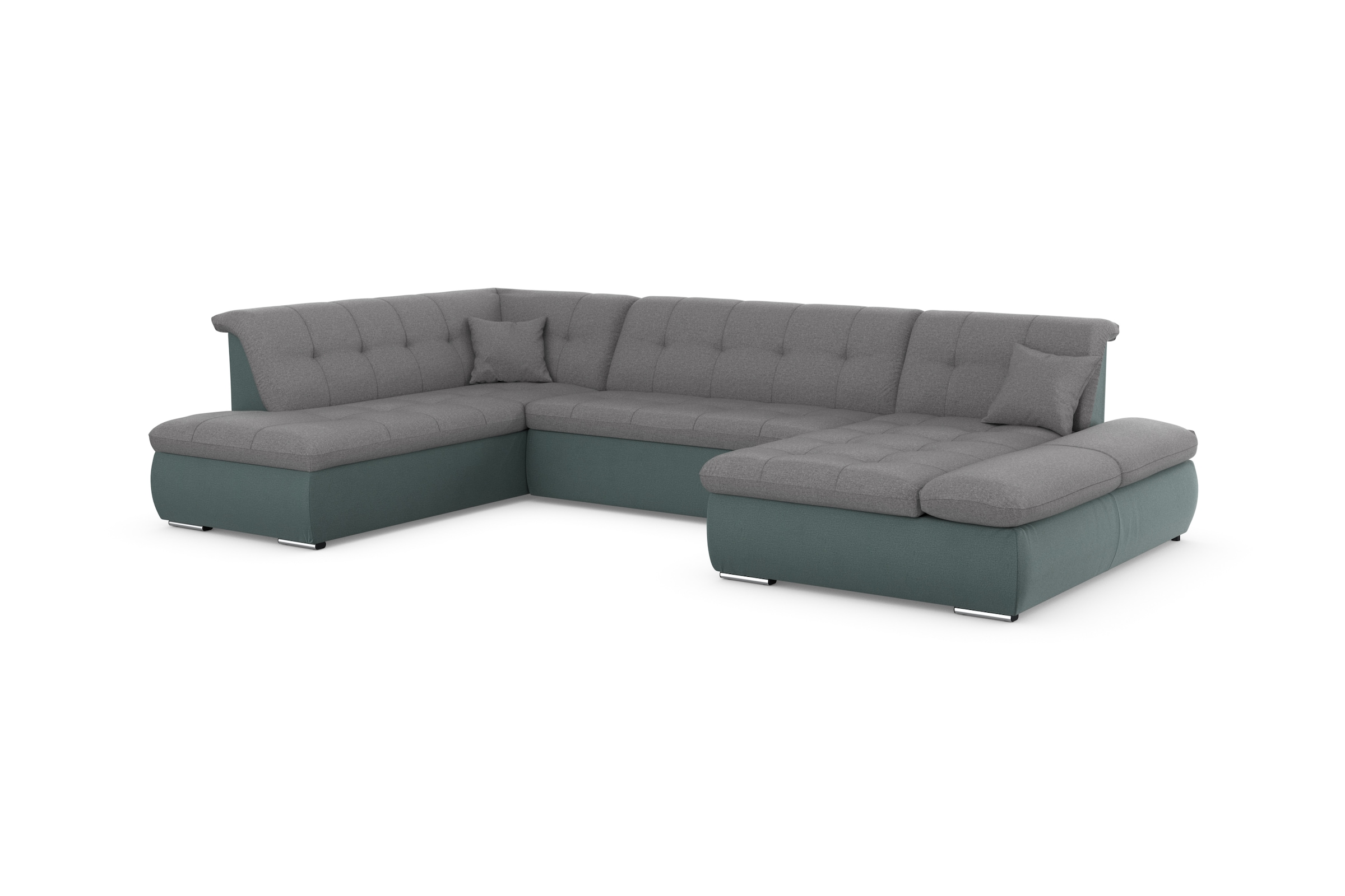 DOMO collection Wohnlandschaft »Moric U-Form auch in Cord«, im XXL-Format, wahlweise mit Bettfunktion und Armlehnenverstellung