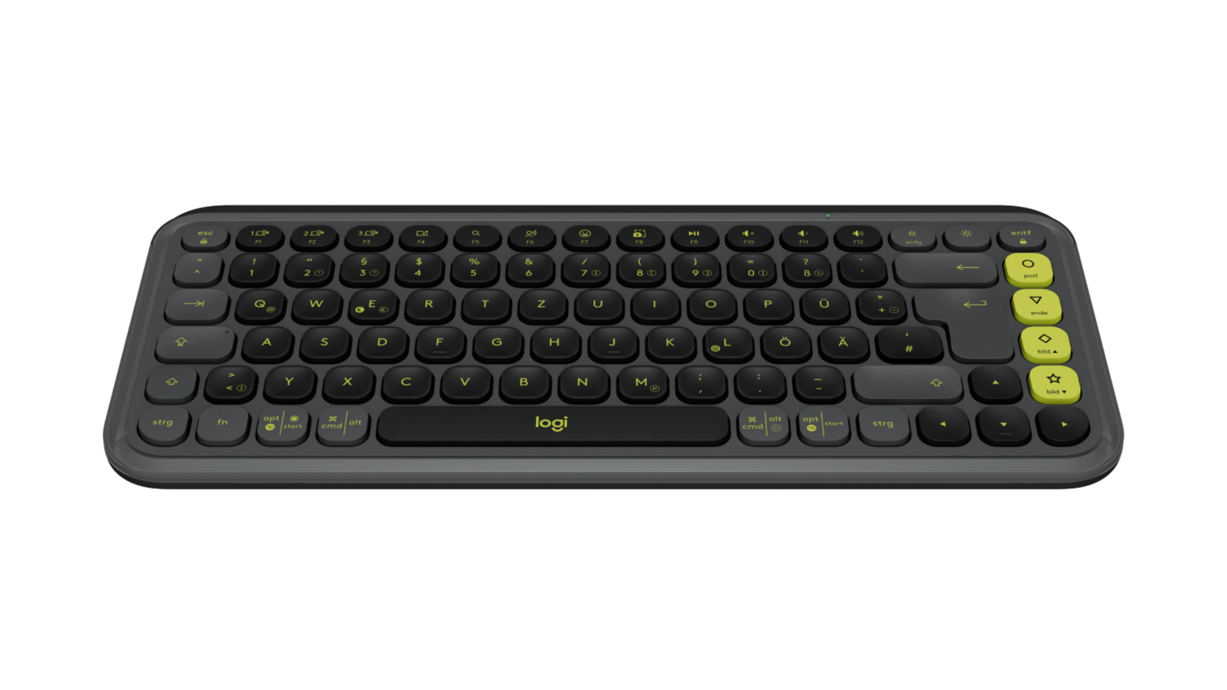 Logitech Gaming-Tastatur »POP ICON KEYS - GRAPHITE - DEU - CENTRAL-419«, Hergestellt aus recyceltem Kunststoff