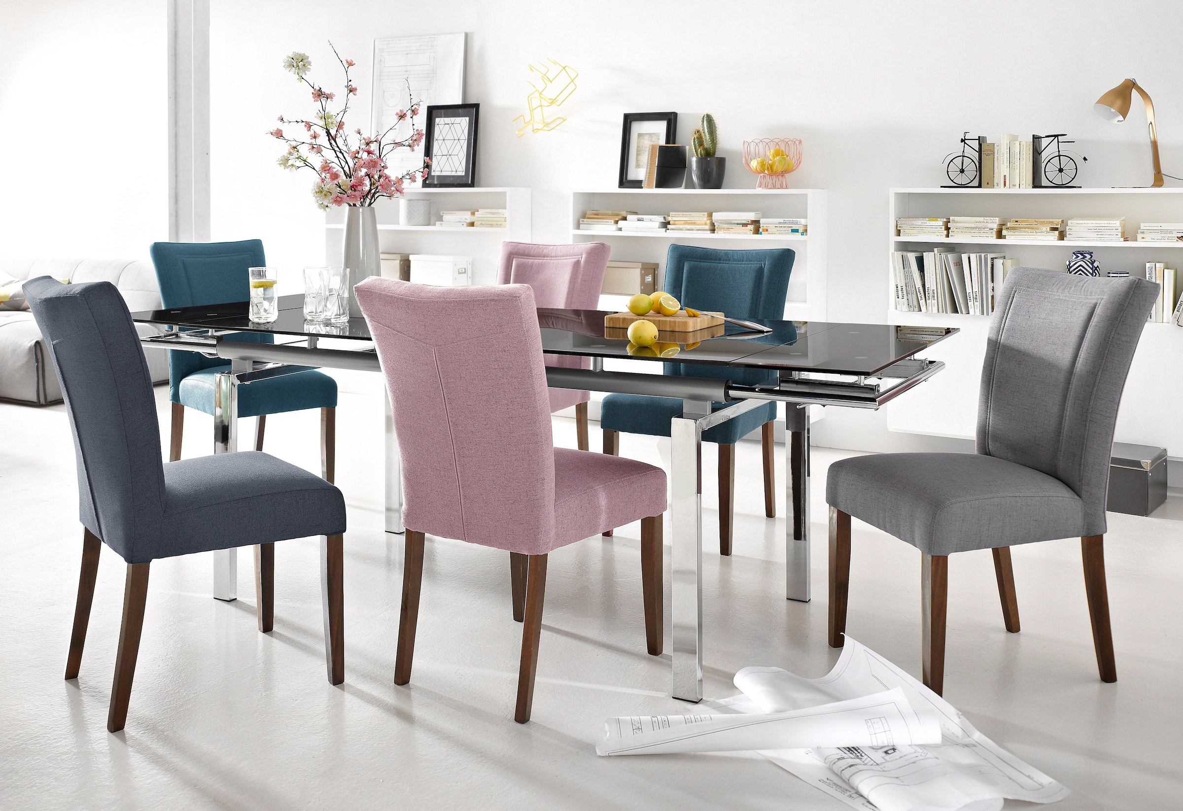 Home affaire Esszimmerstuhl »Zena«, (Set), 2 St., Microfaser, Gestell aus Massivholz, Polsterstuhl, Esszimmer, Bestseller