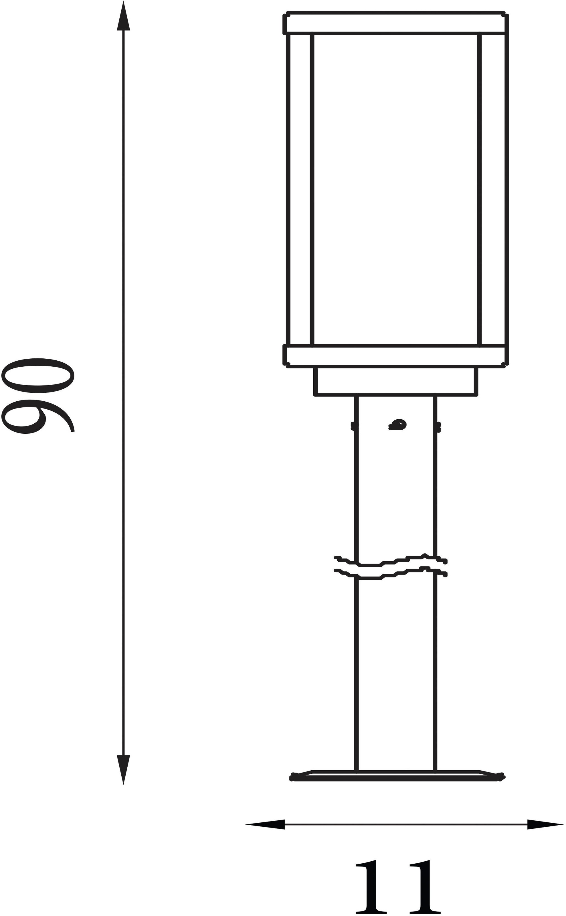 Searchlight LED Außen-Stehlampe »Box II Außenpfosten - Verzinktes silbernes Metall und Glas« E27 1 Stk.