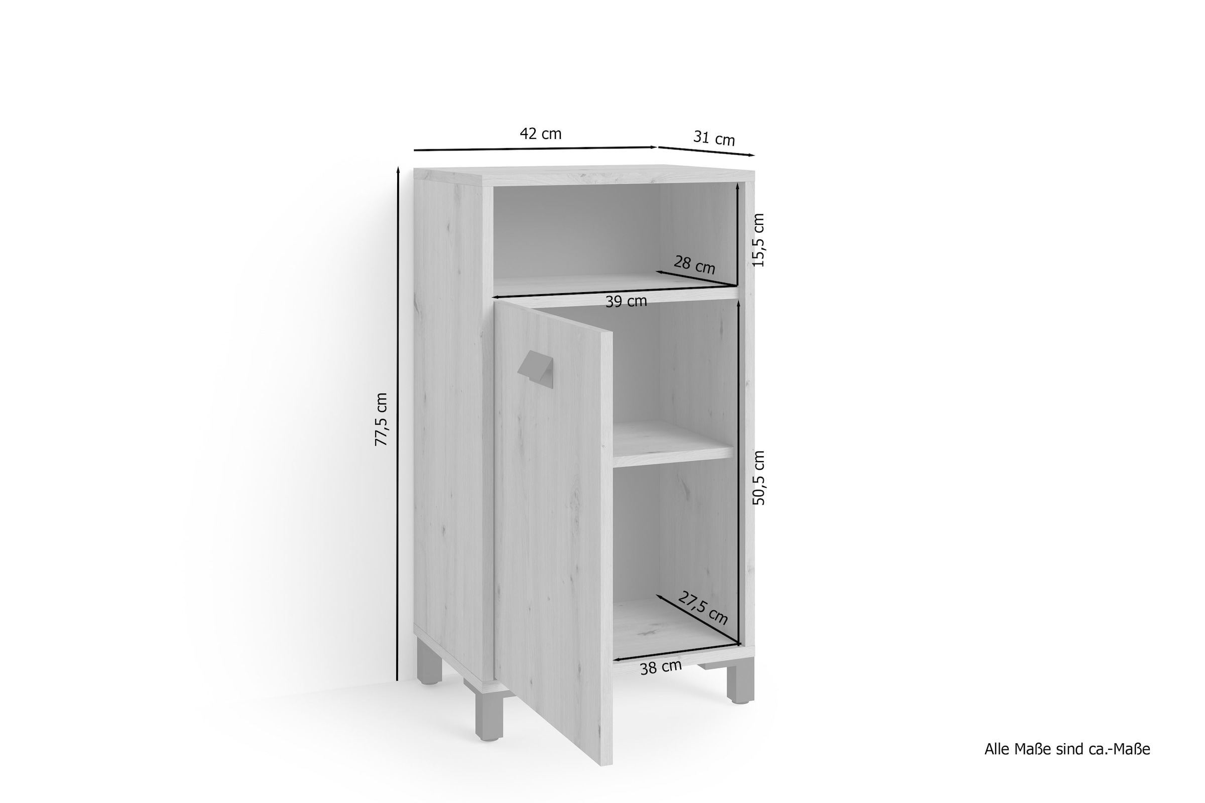 byLIVING Midischrank »Wellness«, mit variablem Einlegeboden und offenem Fach für viel Stauraum