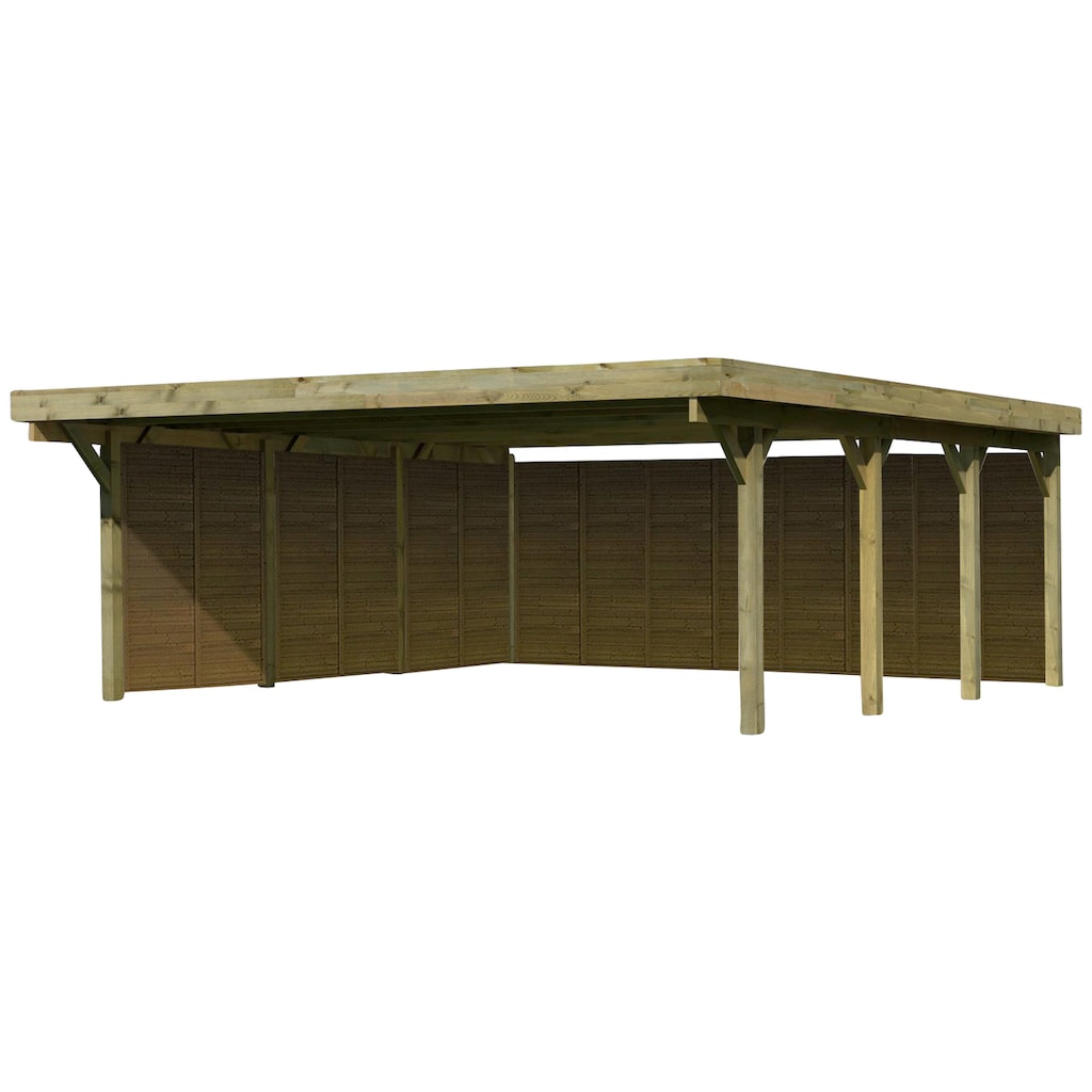 Karibu Doppelcarport »Classic 2«, Holz, 540 cm, braun