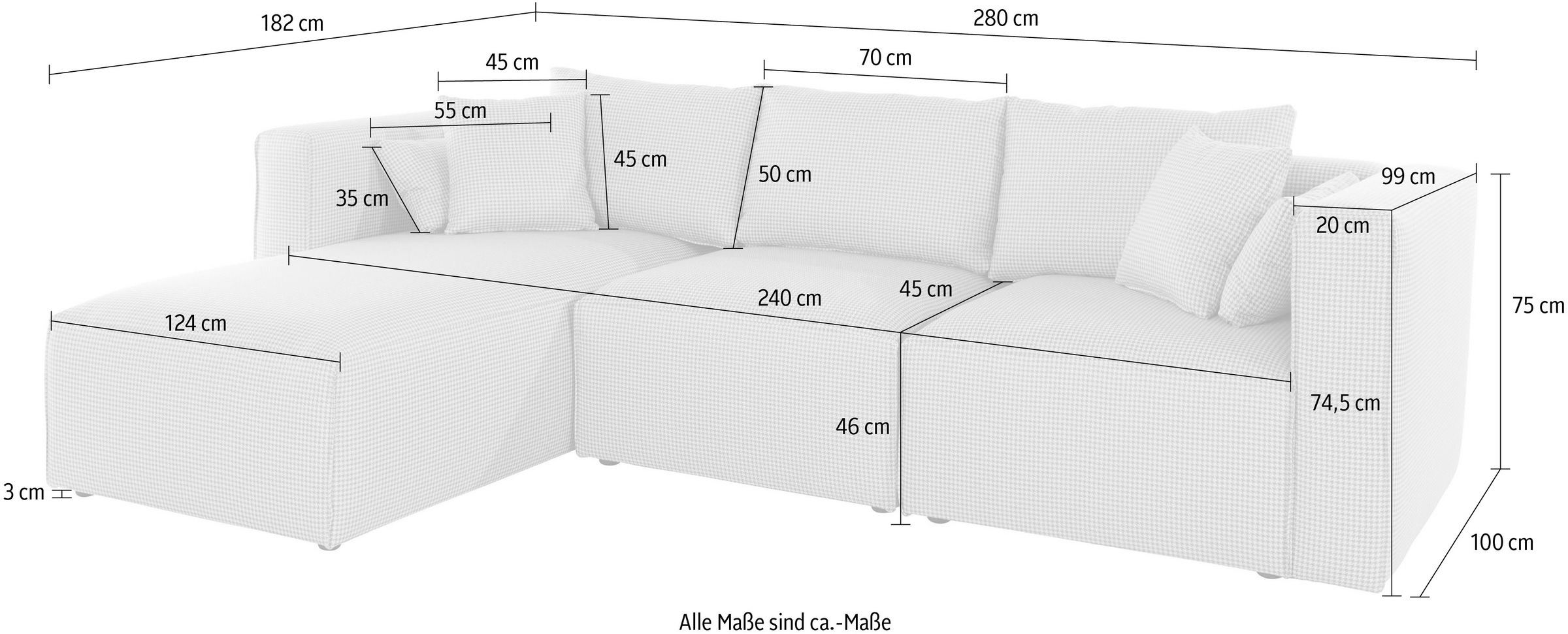 Guido Maria Kretschmer Home&Living Ecksofa »Comfine L-Form«, zusammengesetzt aus Modulen, 3 Bezugsqualitäten und viele Farben
