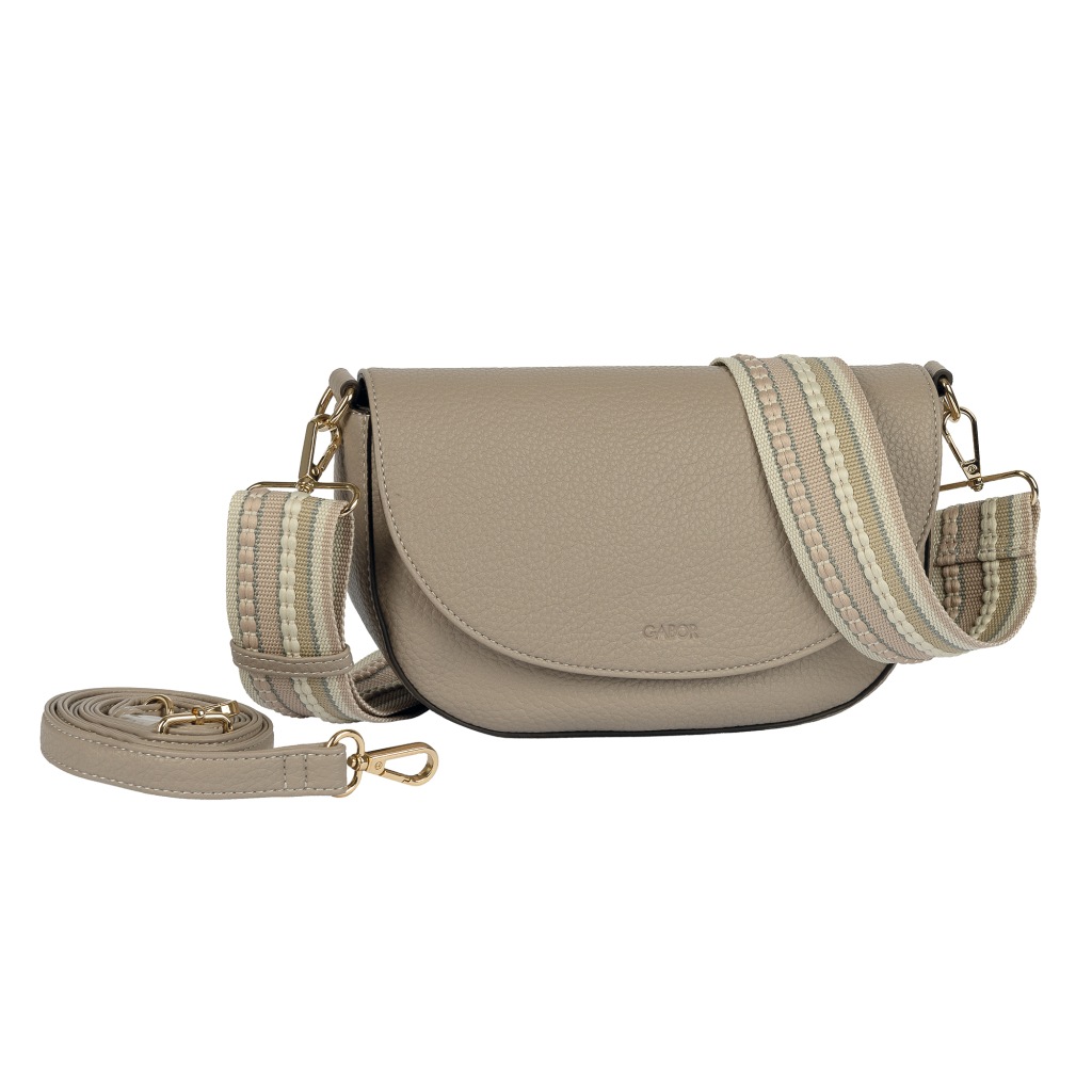 GABOR Damen Satteltasche "Linda Summer"taupe, Lederimitat, clean, gepflegt, unifarben, Taschen, Damen Umhängetasche, Schultertasche mit dezentem Logo