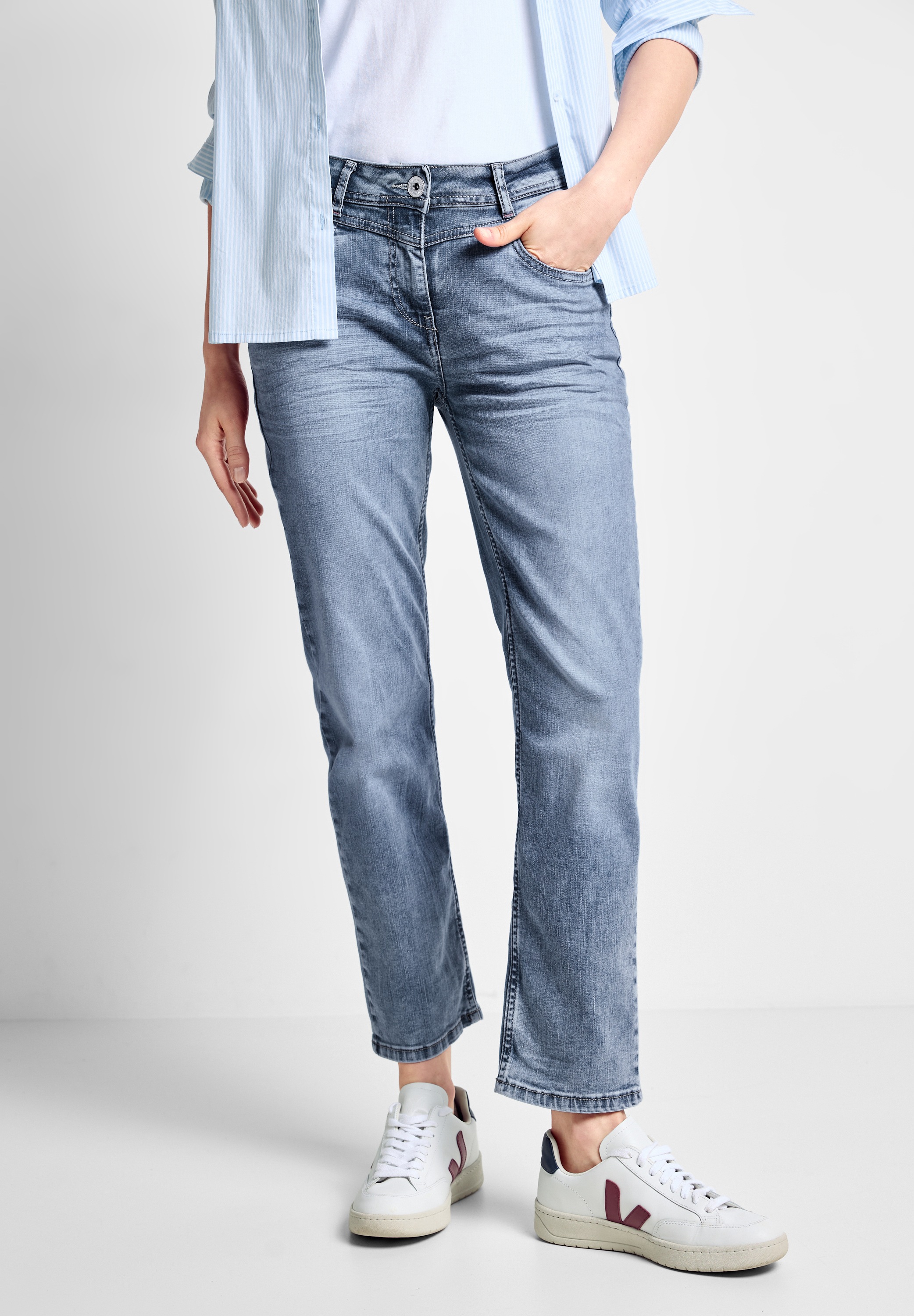 Cecil Slim-fit-Jeans, softer Materialmix