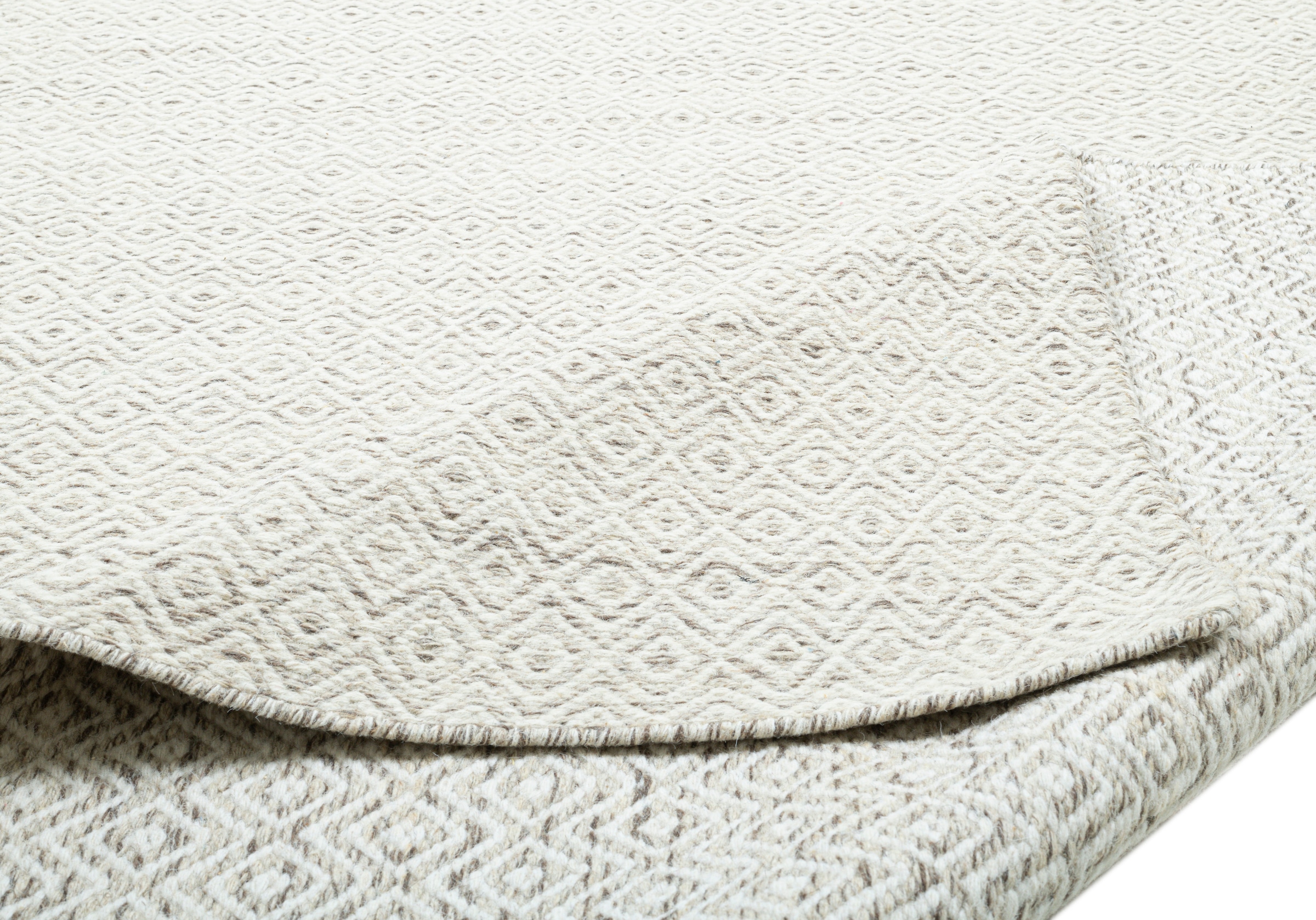 my home Wollteppich »Daoulas«, rechteckig, 10 mm Höhe, Handweb Teppich, reine Wolle, modernes Rauten Muster, Scandi Design