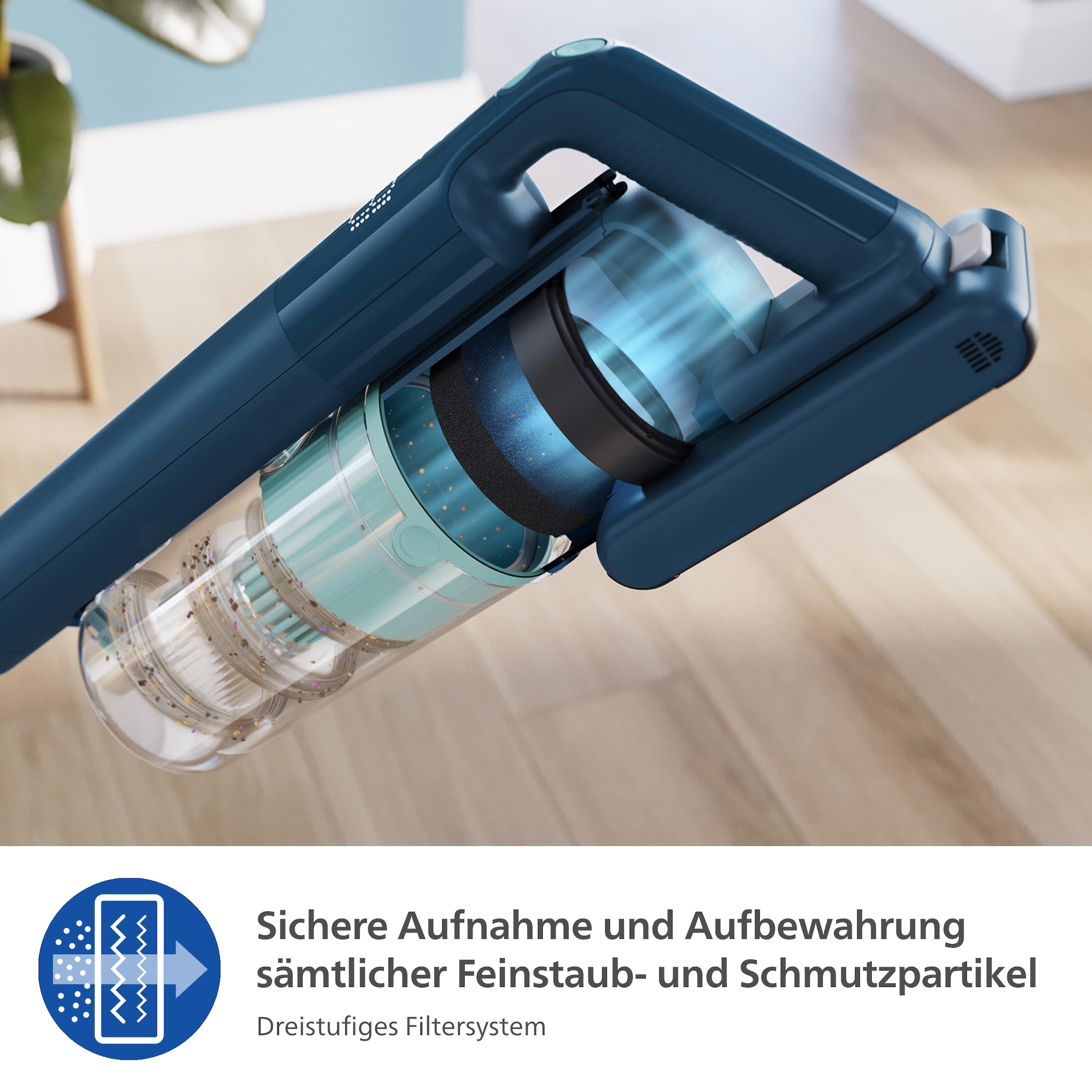 Philips Akku-Hand-und Stielstaubsauger »XC5242/10 5000 Series „Teppichwunder“ mit Flexrohr«, mit bis zu 60 Minuten Laufzeit und TriActive Multi-LED-Düse
