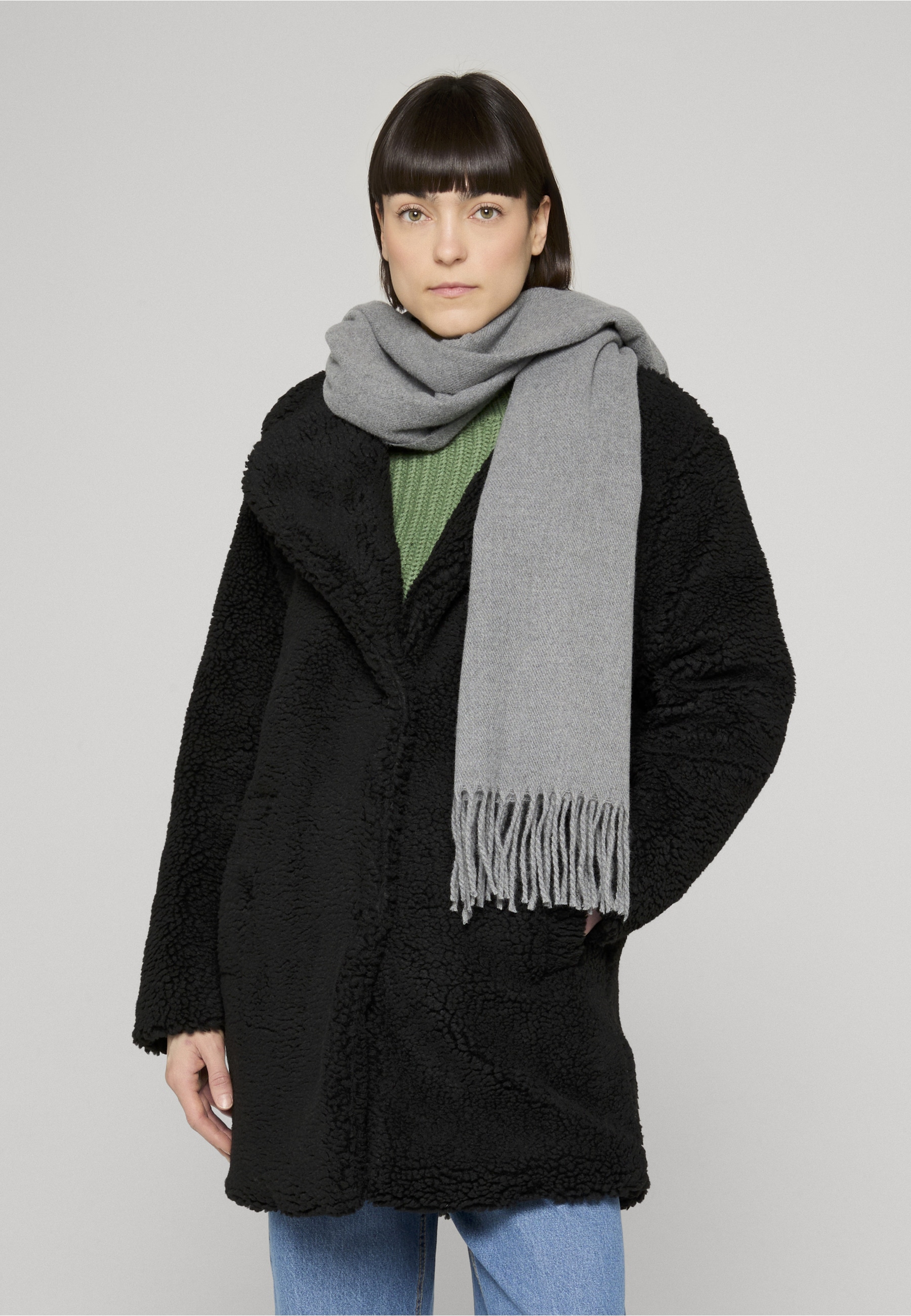 URBAN CLASSICS Cabanjacke »Urban Classics Ladies Oversized Sherpa Coat« 1 Stk. tlg. ohne Kapuze