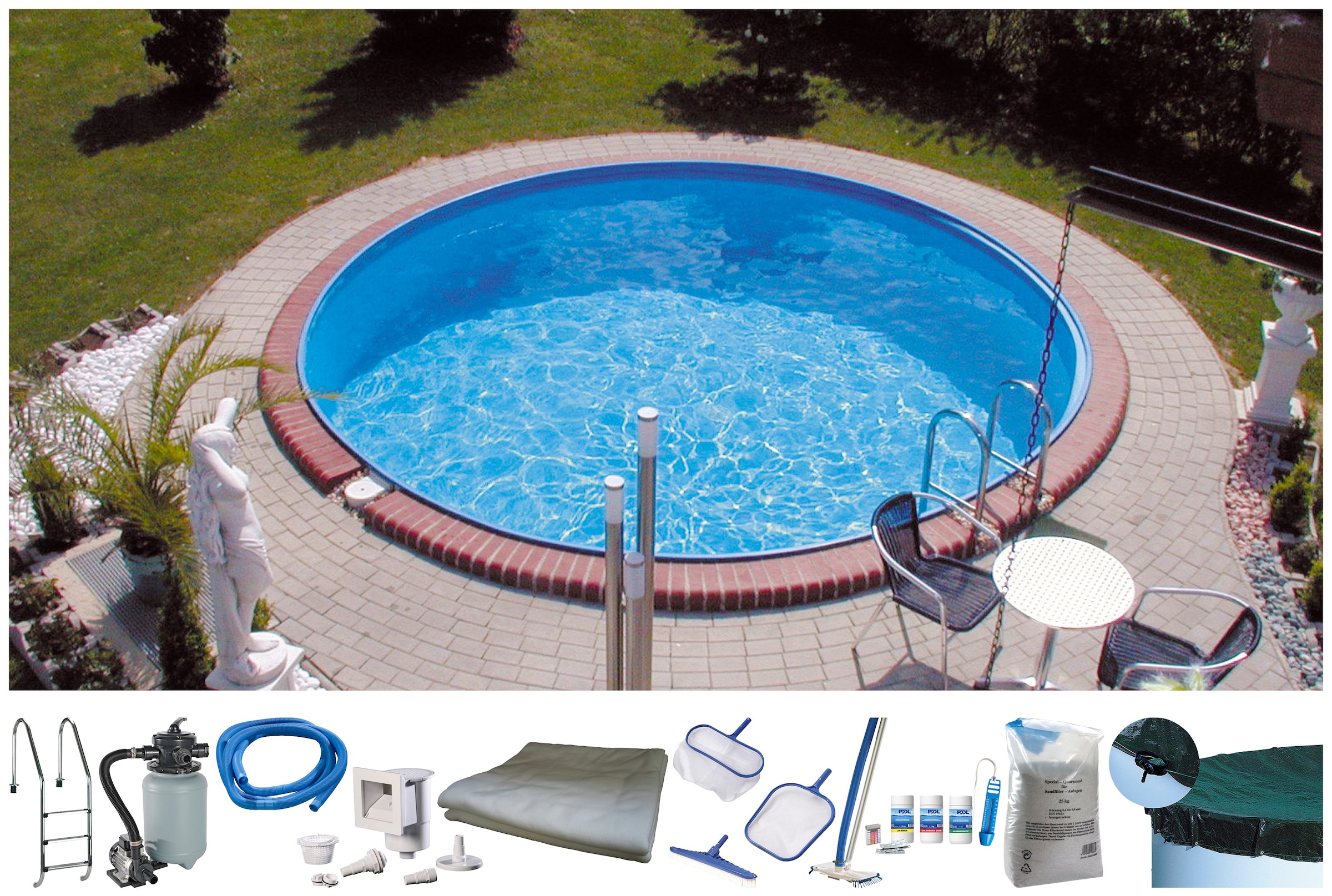 my POOL BWT Rundpool »PREMIUM«, (Komplett-Set, 10 tlg.), Tiefe 1,35 m, in versch, Größen erhältlich