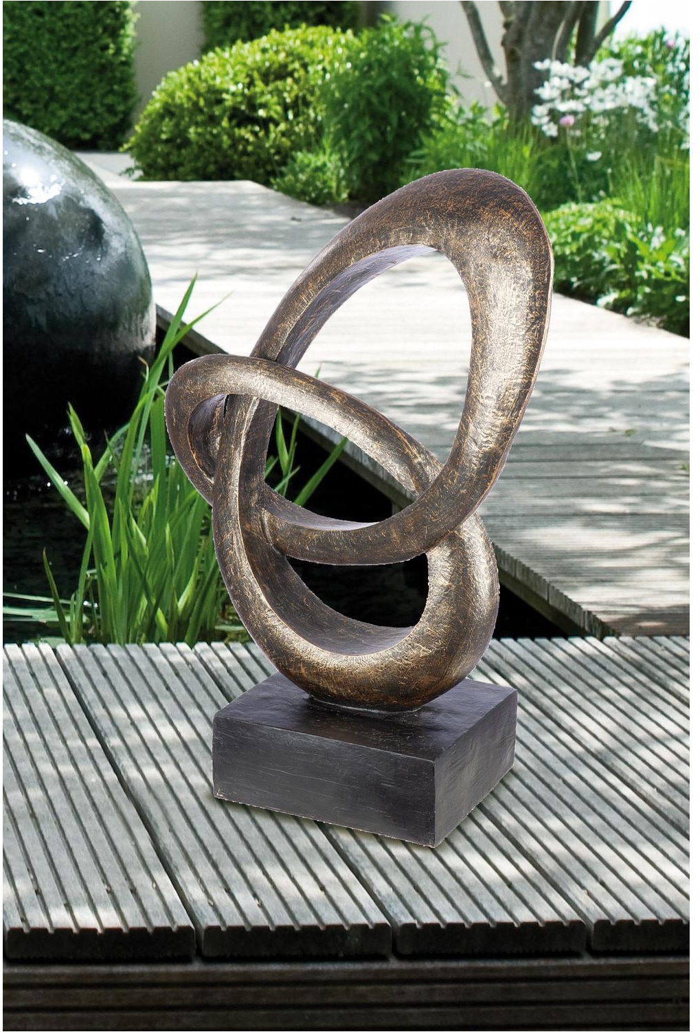 GILDE Skulptur »Skulptur, "Sphere", Kunstharz, bronzefarben« Skulptur, Outdoor, Dekoskulptur, Handarbeit, Blickfang, Dekoration