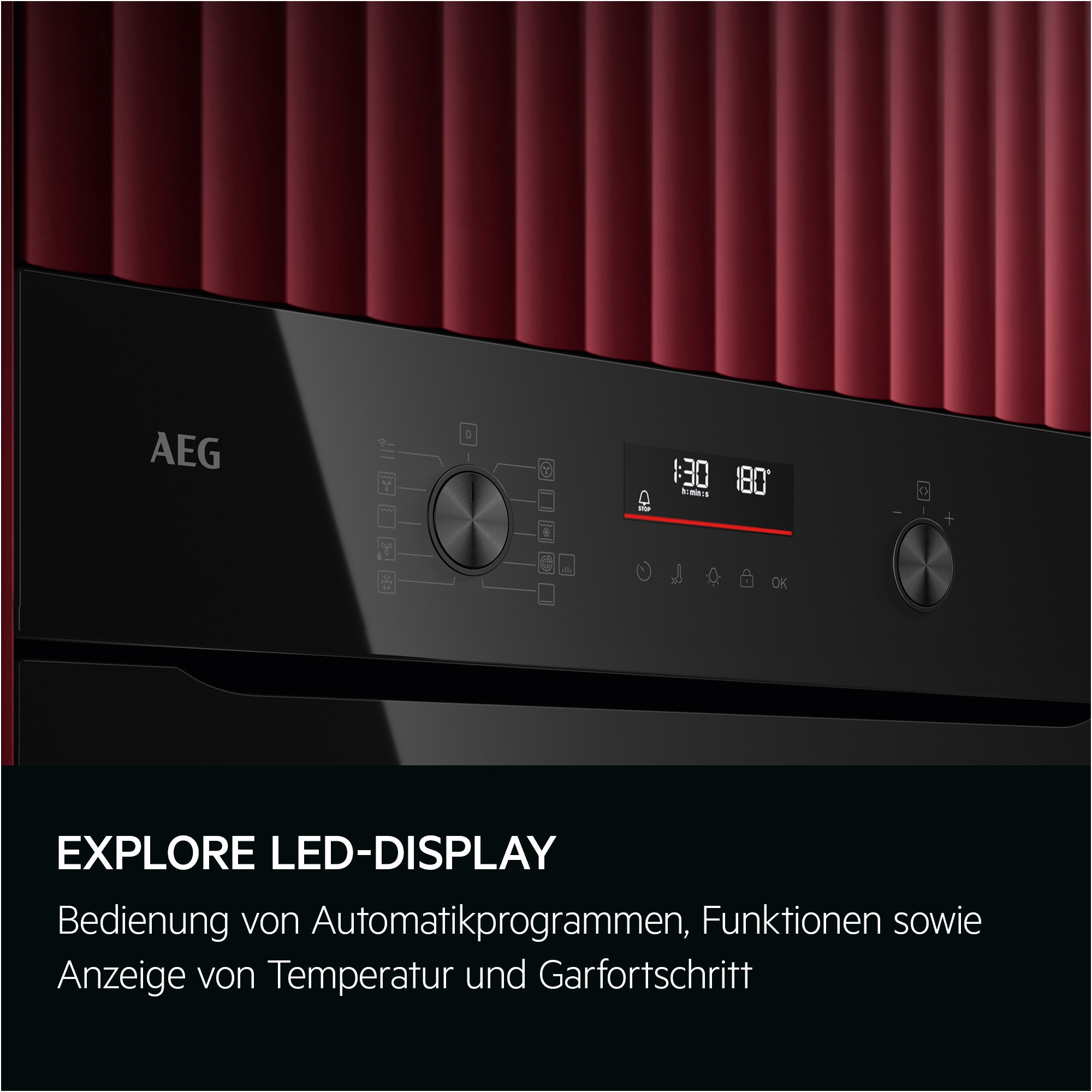 AEG Einbaubackofen SurroundCook® Backöfen der Serie 5000 »TU5PB40WSK«, Pyrolyse-Selbstreinigung, Pyrolyse-Selbstreinigung, Touch-Display, Heißluft, Pizza- & Grillstufe