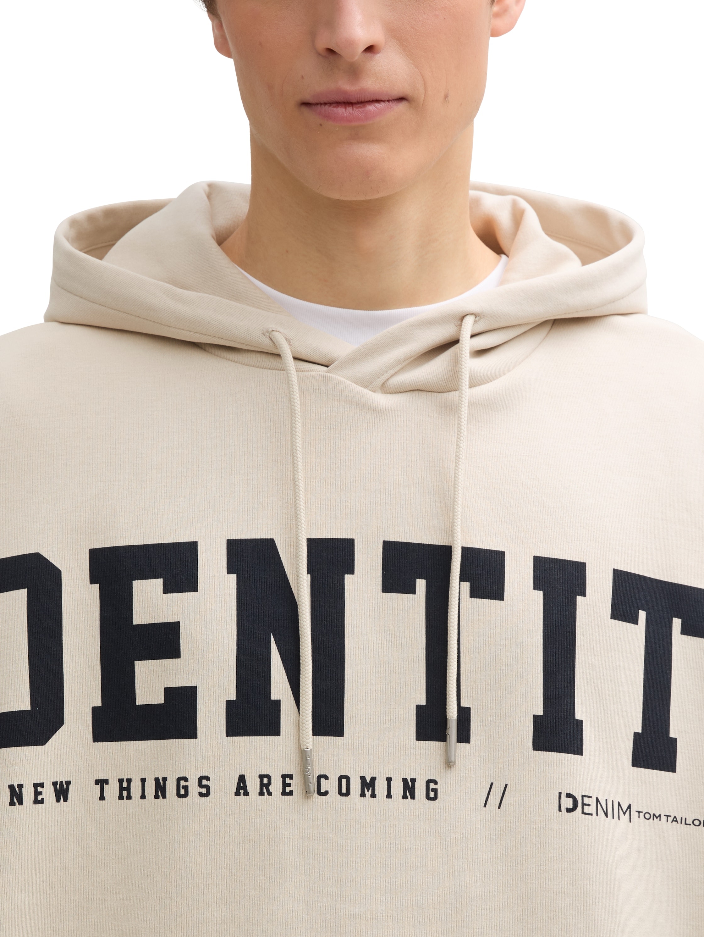 TOM TAILOR Denim Kapuzensweatshirt, mit Statement-Print
