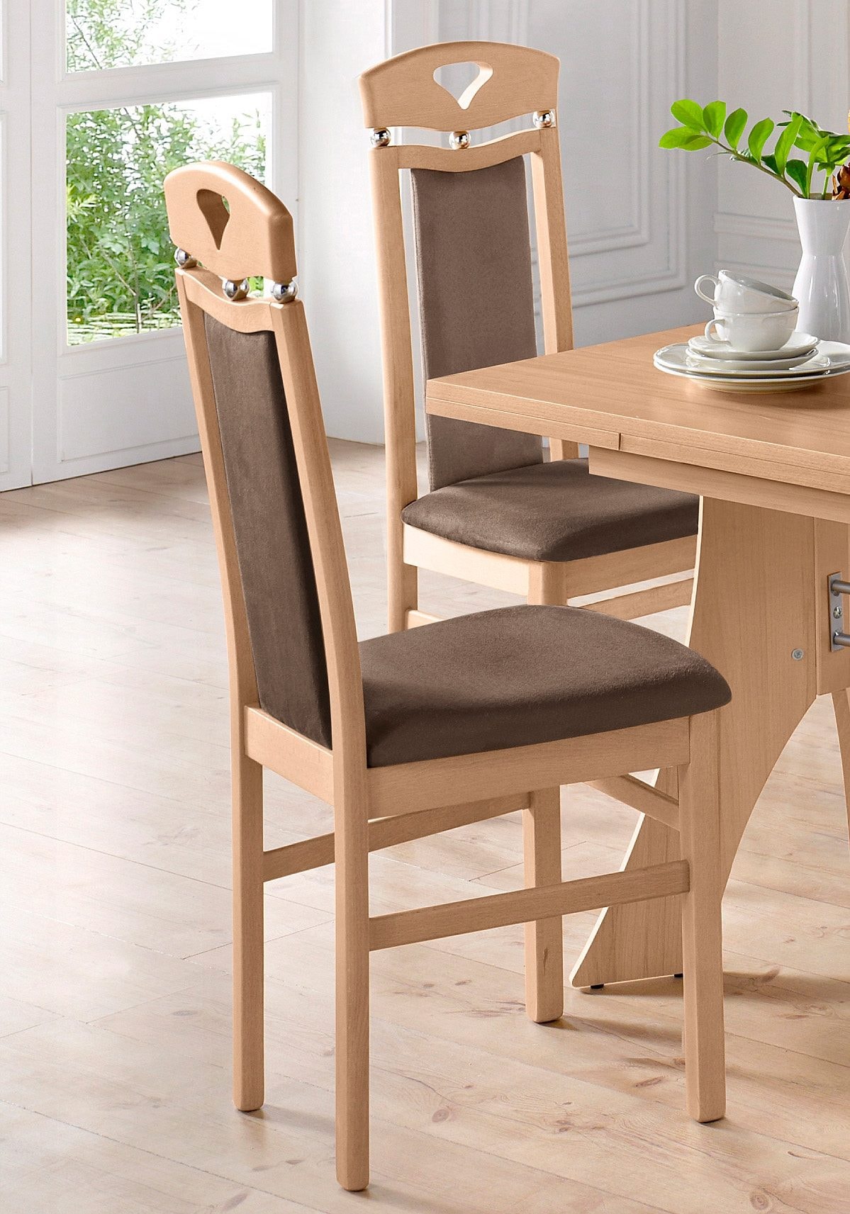 Home affaire Esszimmerstuhl "Berta Küchenstuhl" (Set) 2 Stk. Microfaser Bez günstig online kaufen