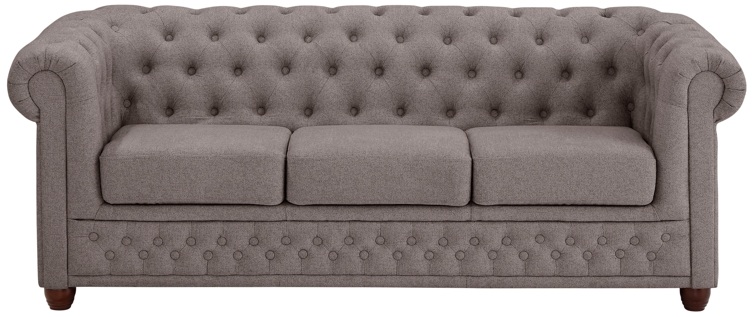 Home affaire Chesterfield-Sofa "New Castle", mit hochwertiger Knopfheftung in Chesterfield-Design, B/T/H: 203/86/72