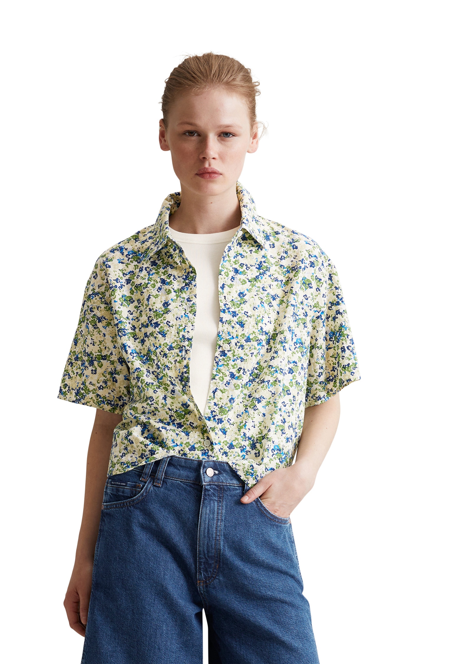 Marc OPolo DENIM Kurzarmbluse "aus LENZING™ ECOVERO™-Mix" günstig online kaufen