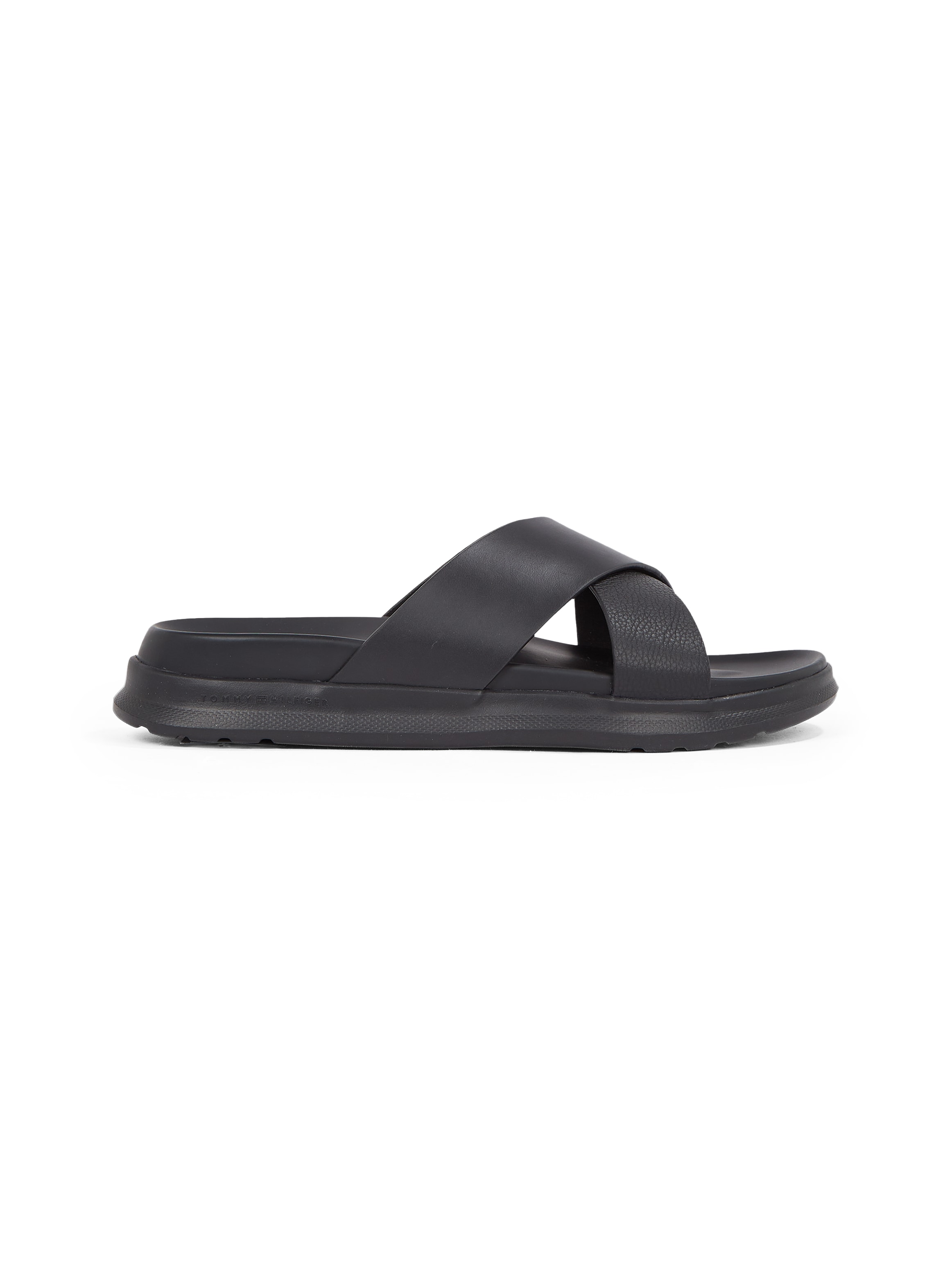 Tommy Hilfiger Pantolette »D DENSITY HILFIGER LTH CC SAND«, Sommerschuh, Schlupfschuh, Flats in schmaler Form