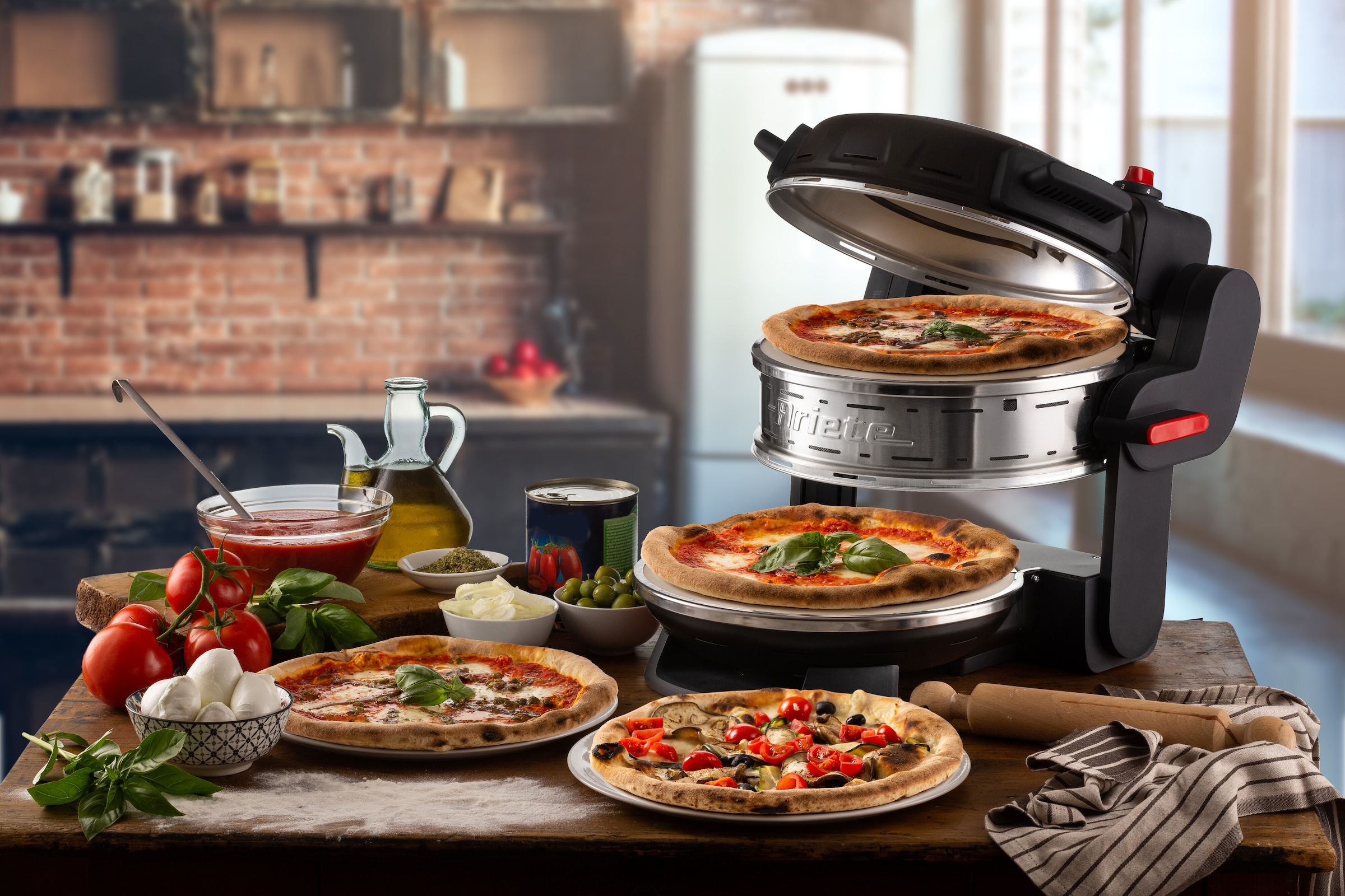 Ariete Pizzaofen »927S Doppelpizzaofen für 2 Pizzen gleichzeitig, schwarz«