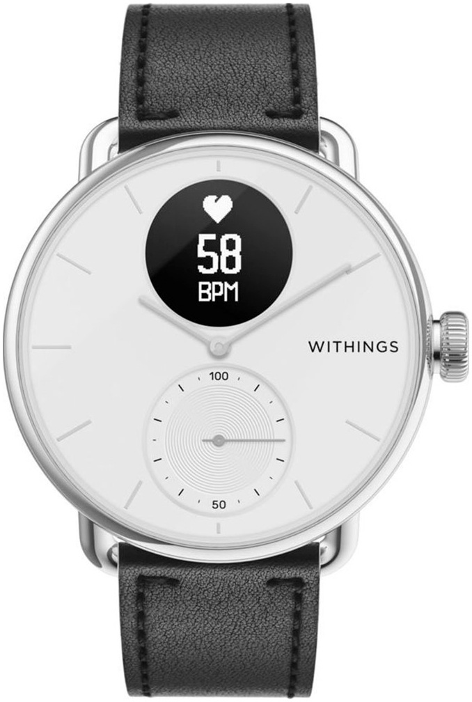 Thumbnail - Withings Smartwatch-Armband "Leather Wristband 18mm für ScanWatch Light, ScanWatch2 38mm" Steel HR 36mm, Move, Move ECG,...
