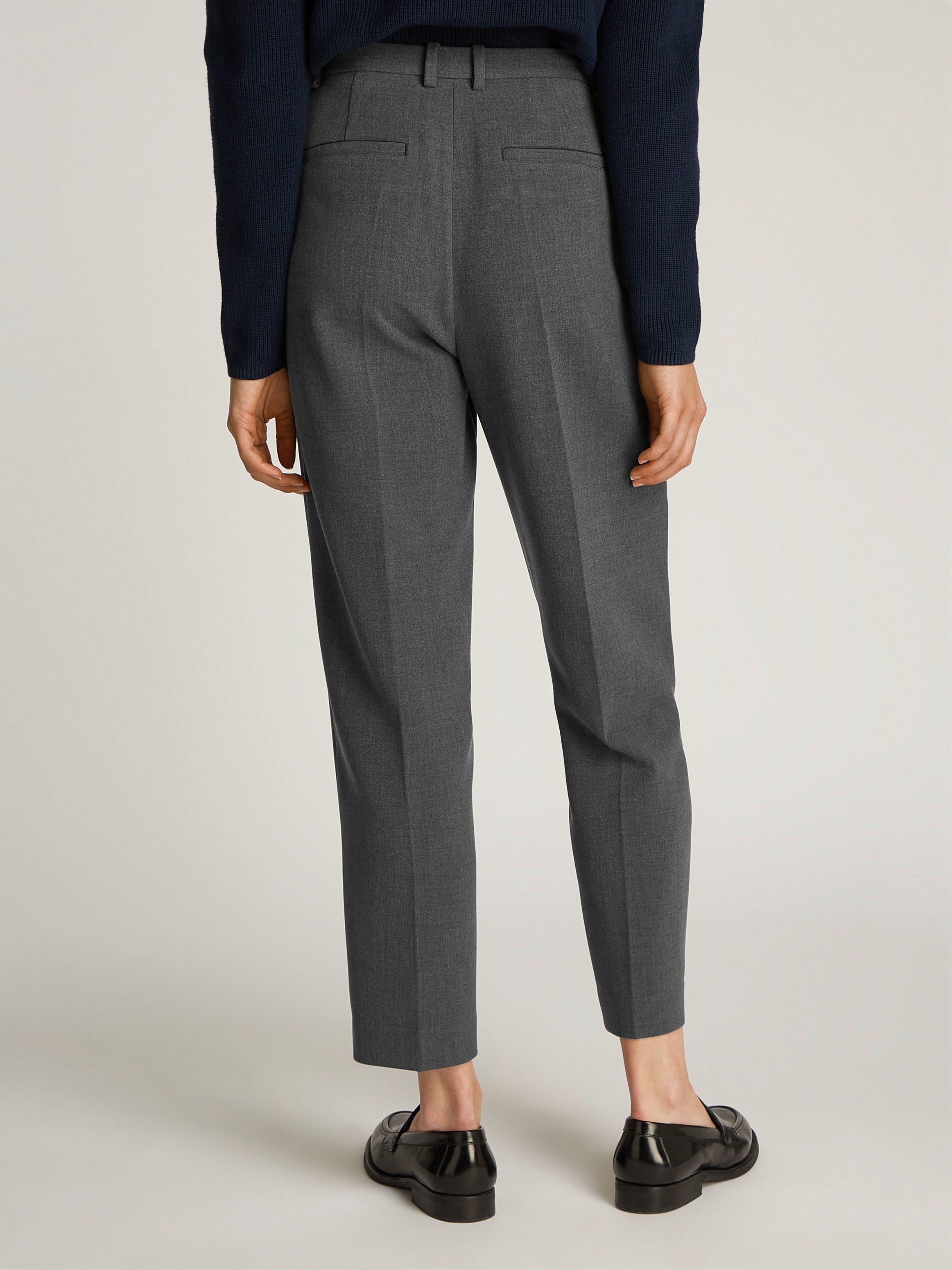Tommy Hilfiger Webhose »PUNTO SLIM STRAIGHT PANT«, mit Bügelfalten, Metalllabel