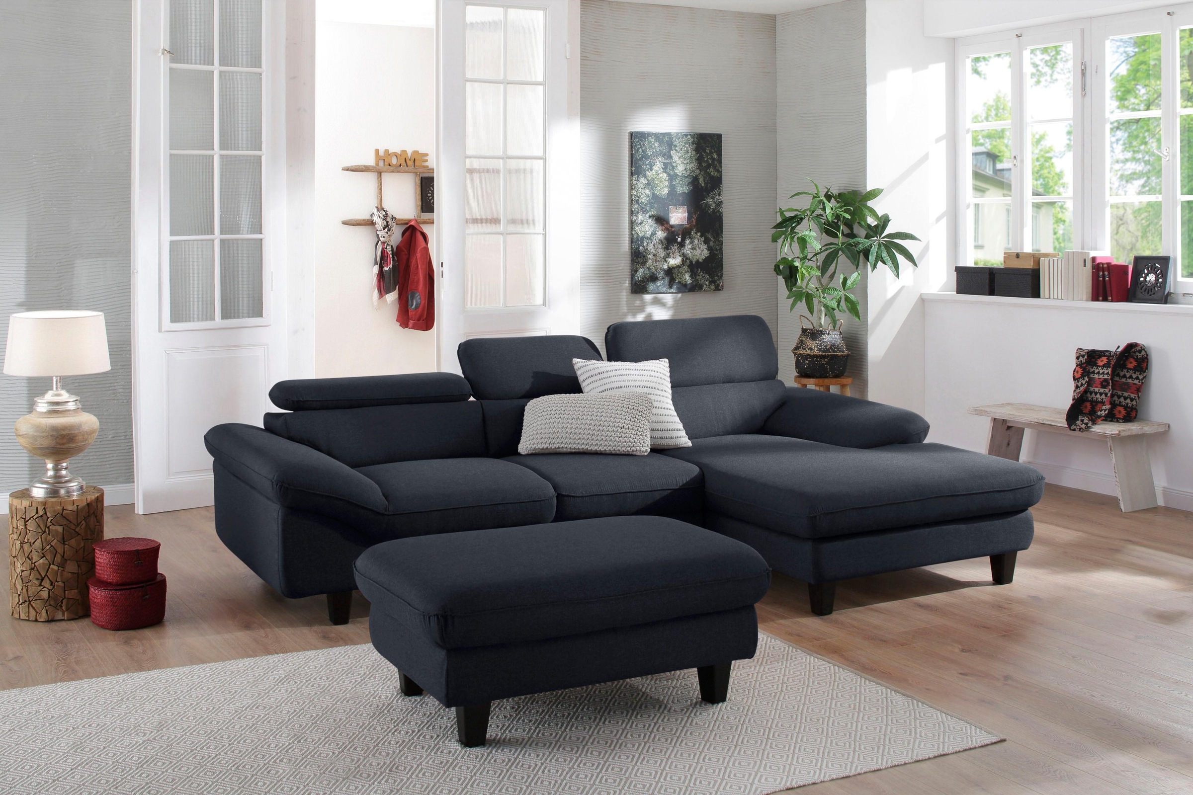 Home affaire Ecksofa »Pilot L-Form«, mit Kopfteilverstellung, wahlweise mit Bettfunktion & Bettkasten