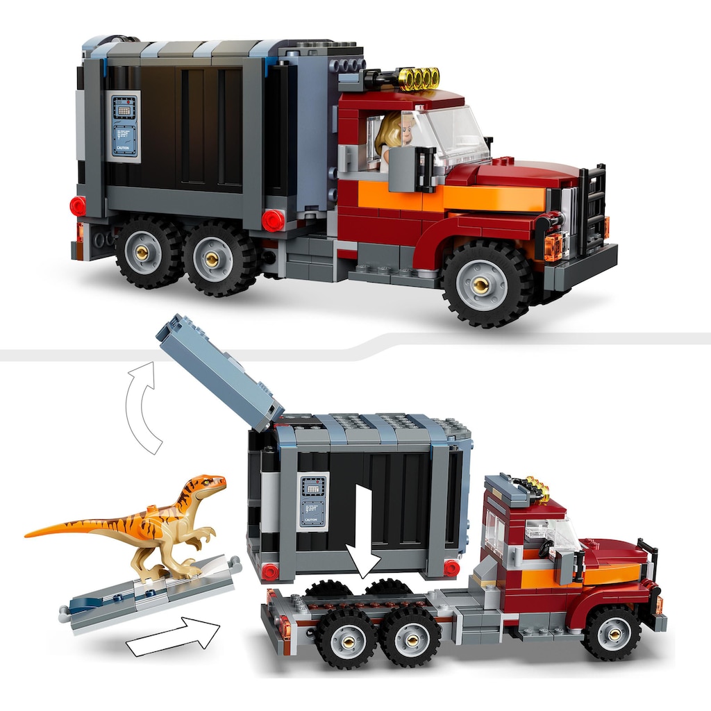 LEGO® Konstruktionsspielsteine »T. Rex & Atrociraptor: Dinosaurier-Ausbruch (76948)«, (466 St.)