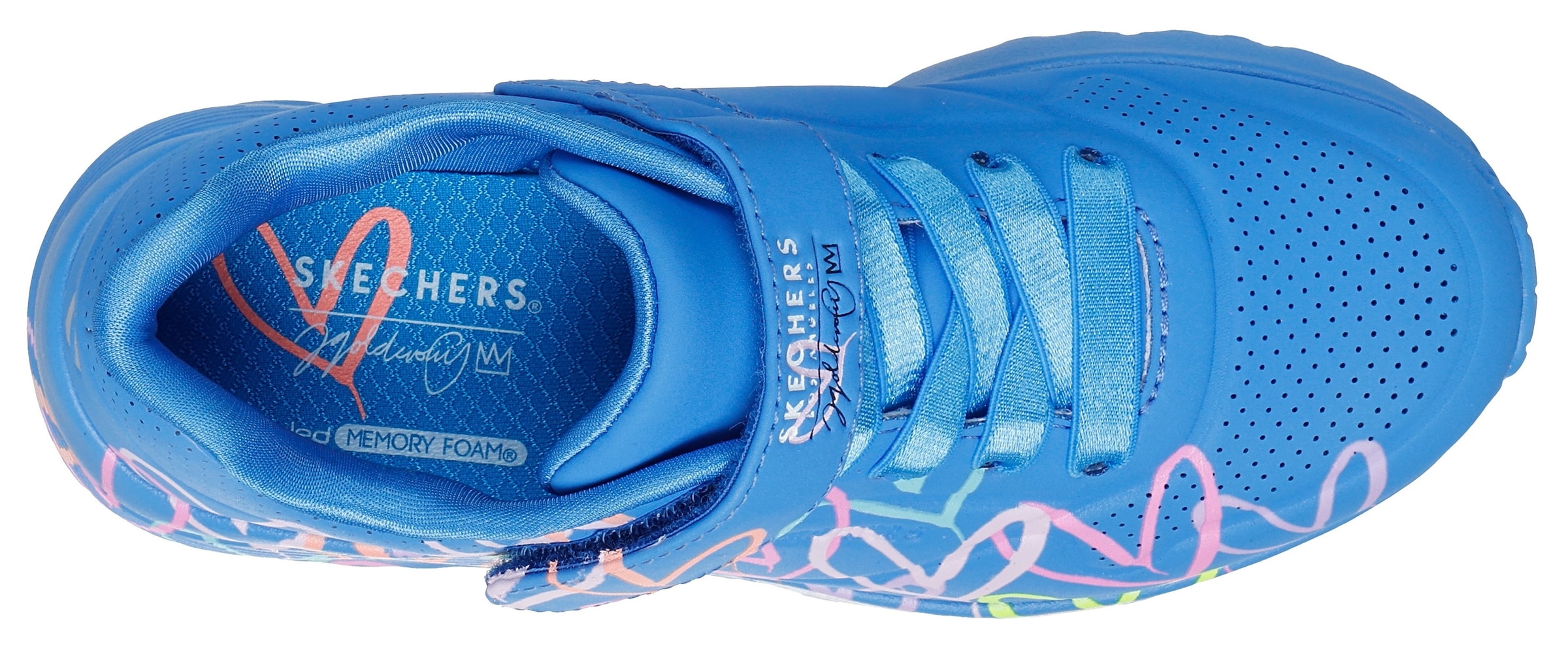 Skechers Sneaker »UNO LITE - LOVE LEVITATE«, Schnürschuh mit bedruckter Sohle, Größenschablone zum Download