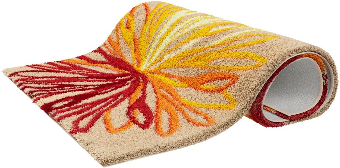 Grund 1100000002199 »Art« Höhe 20 mm rutschhemmend beschichtet fußbodenheizungsgeeignet florales Muster, elegante Badematte