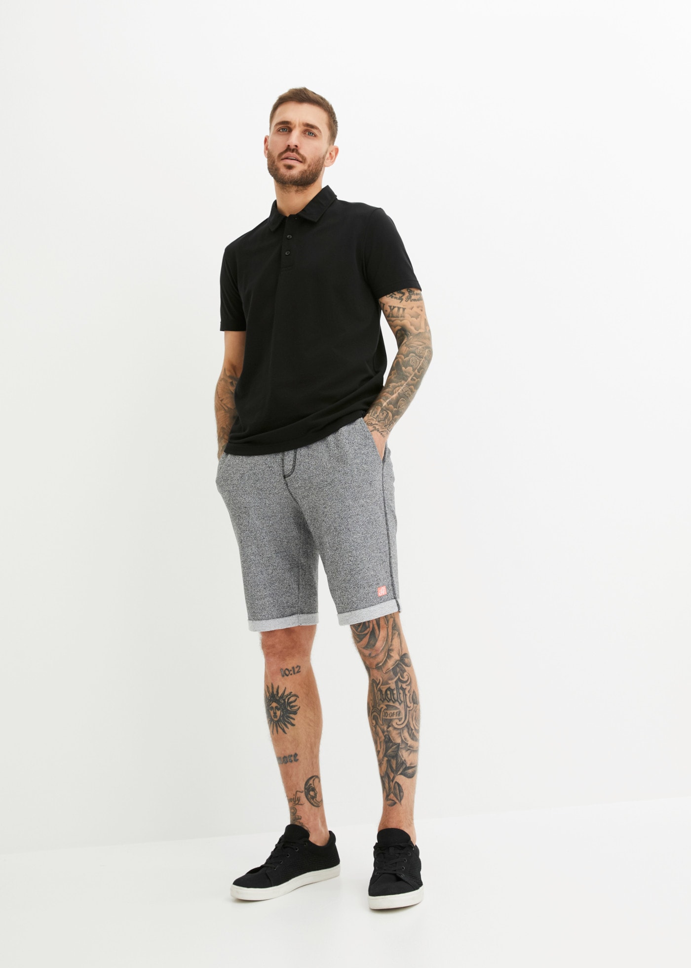 bonprix Poloshirt Basic-Form, Baumwollmischung, Kragen
