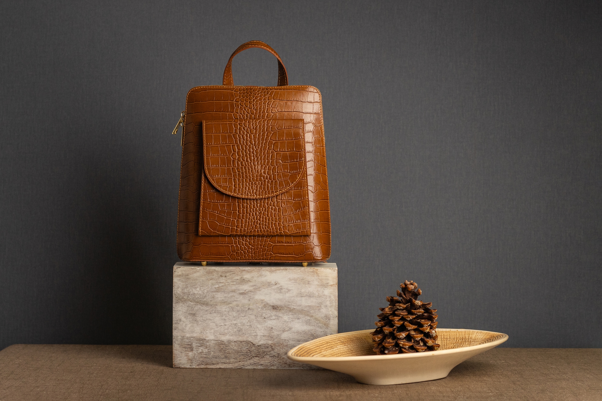 Cluty Cityrucksack, echt Leder, Made in Italy
